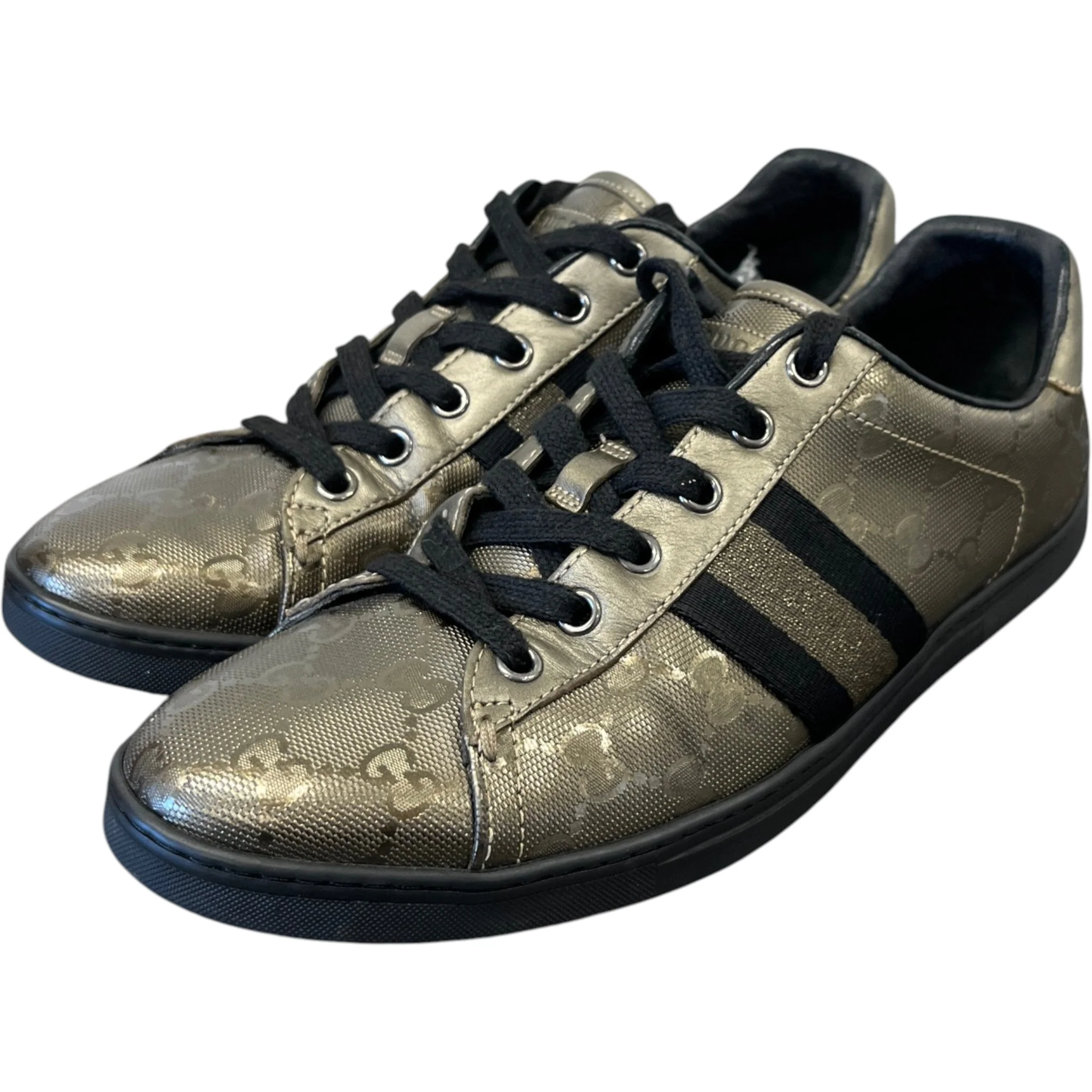 Women's Gg Supreme Low Trainers Gold Size EU 40 / UK 7 - Image 9