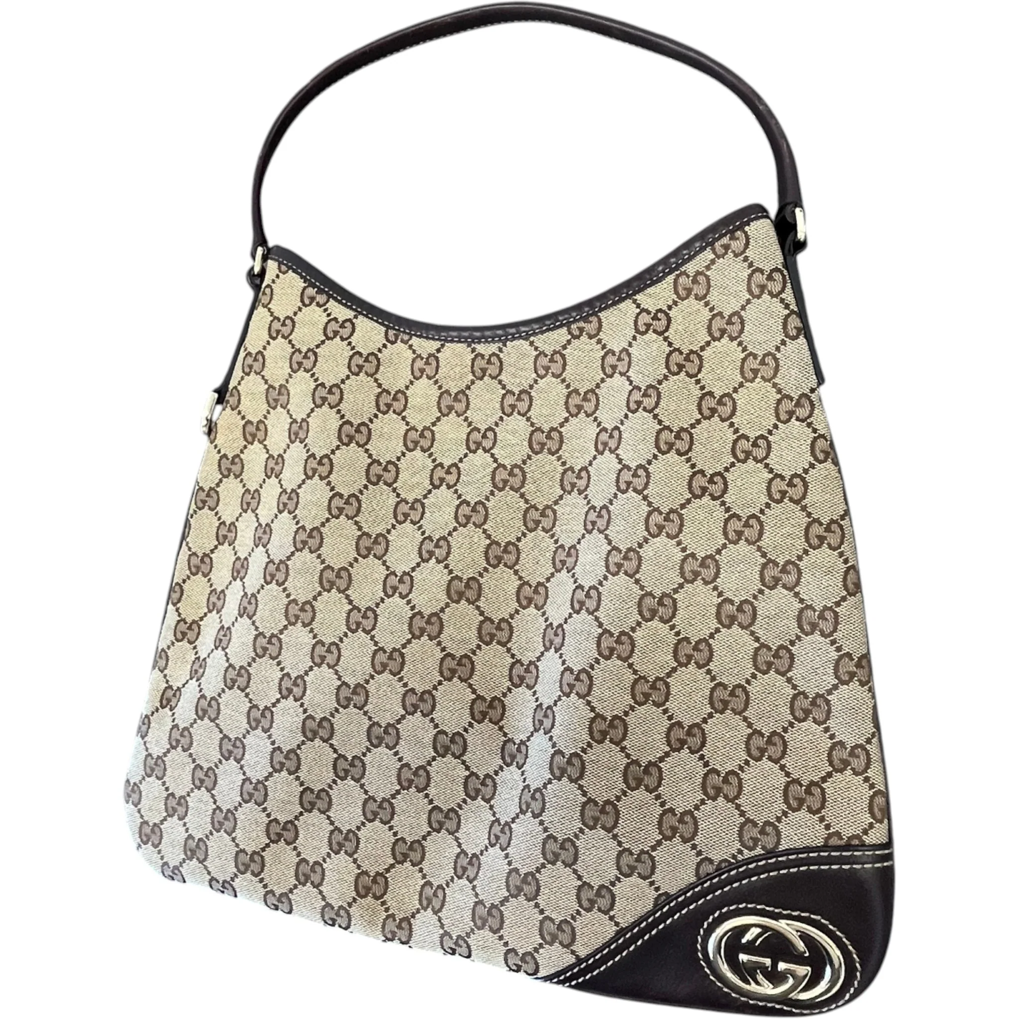 Women's Gg Supreme New Britt Hobo Bag Beige - Image 4