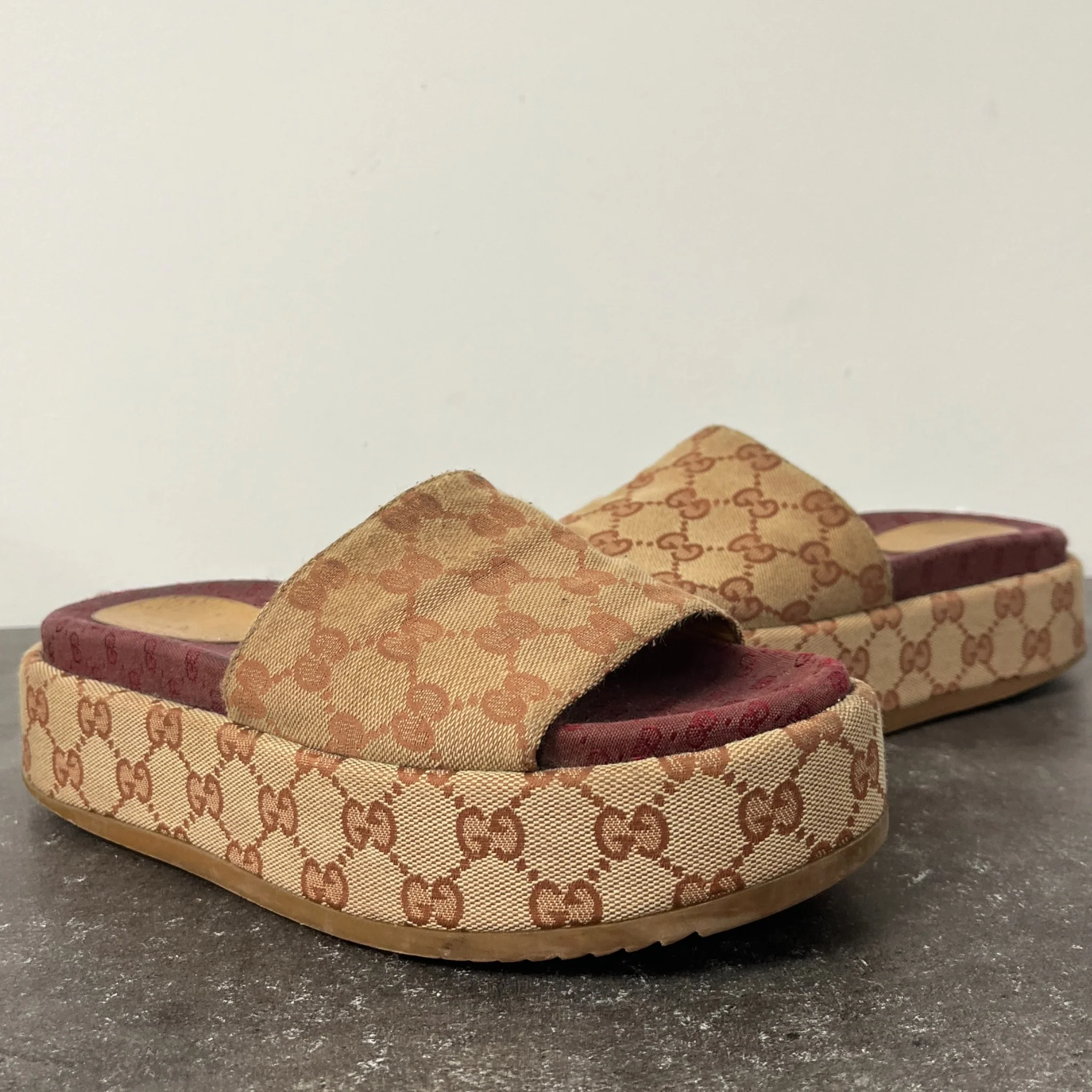 Women's Gg Supreme Platform Slides Beige Size EU 38 / UK 5 - Image 11