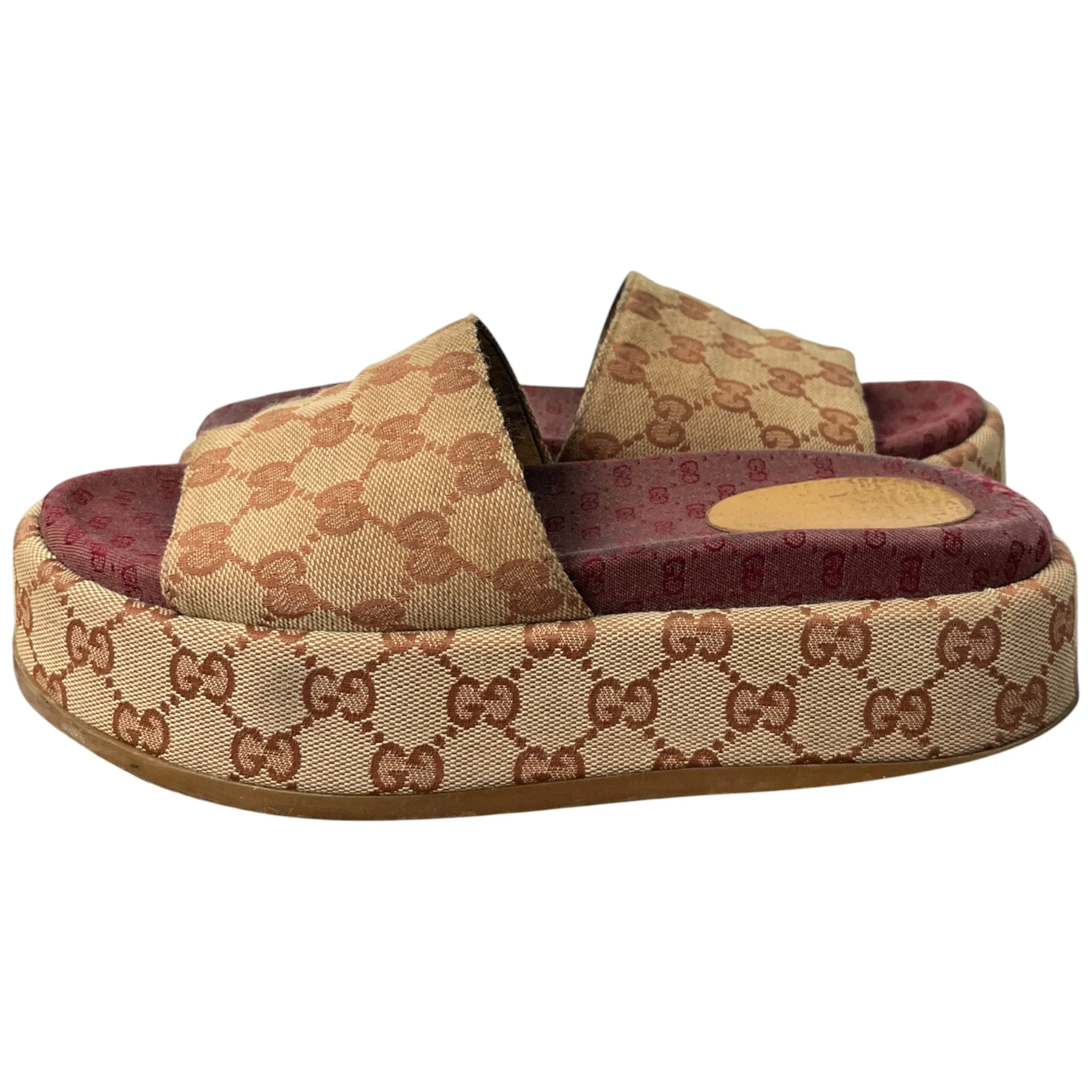 Women's Gg Supreme Platform Slides Beige Size EU 38 / UK 5 - Image 3