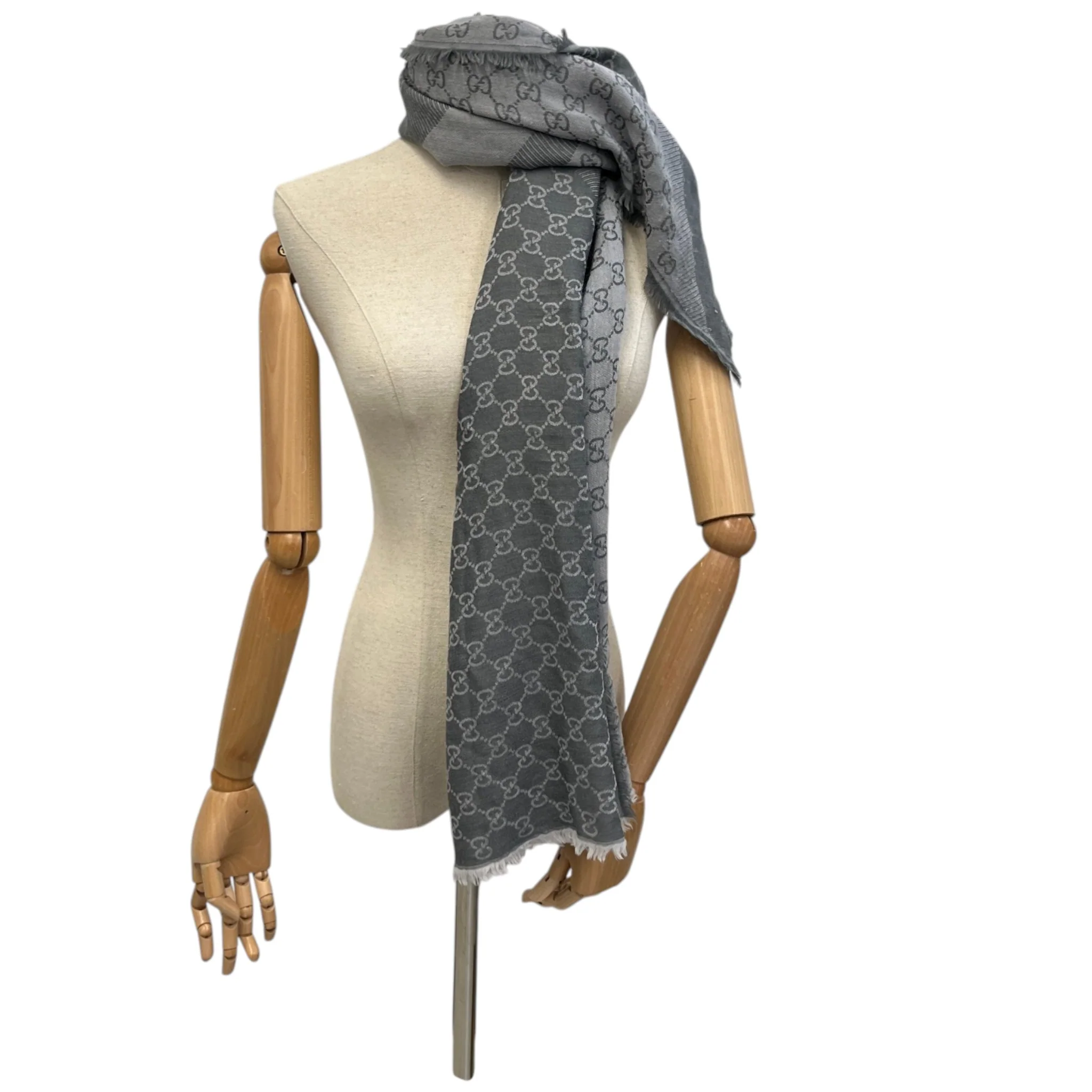 Women's Gg Supreme Scarf Grey - Image 2