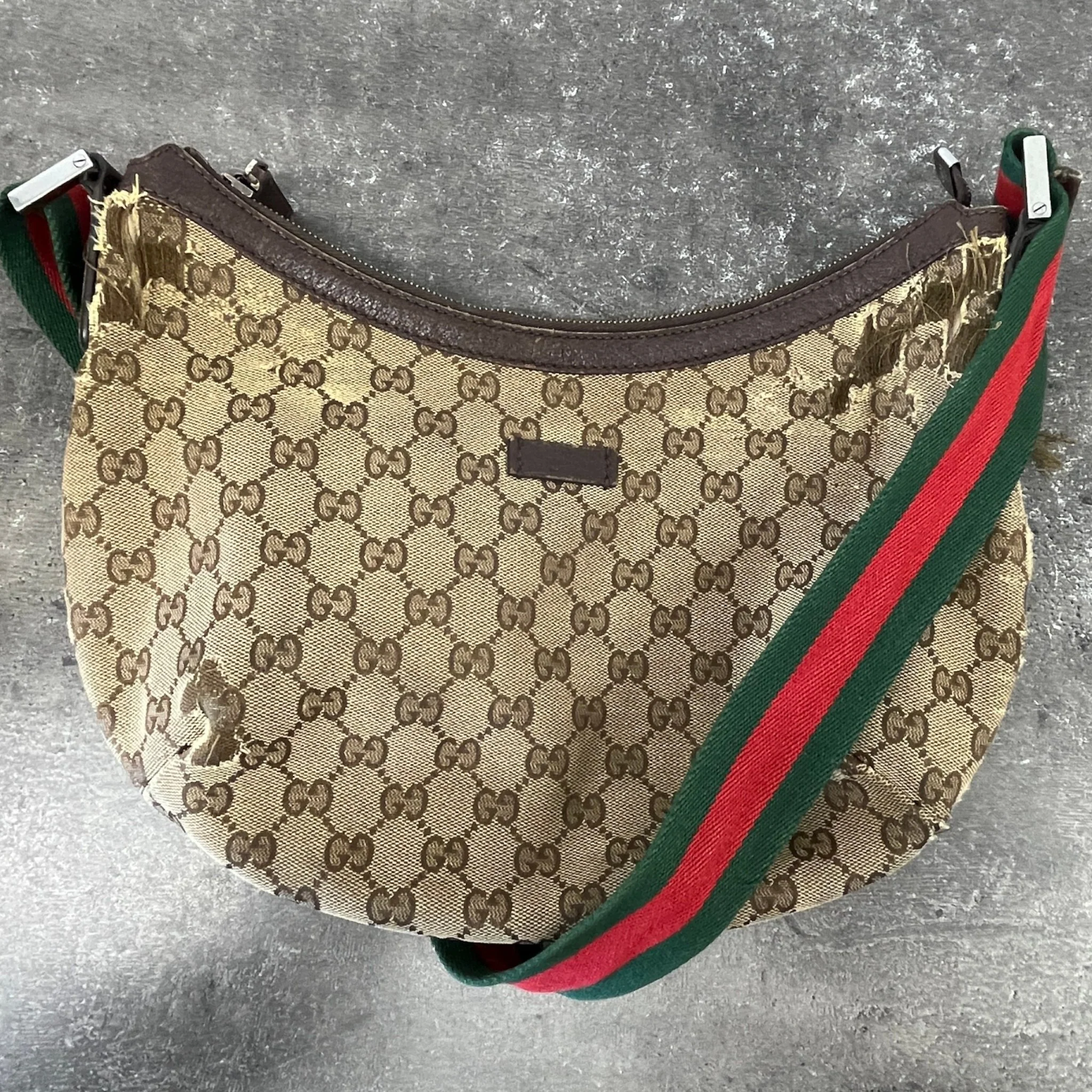 Women's Gg Supreme Sherry Line Hobo Bag Brown - Image 11