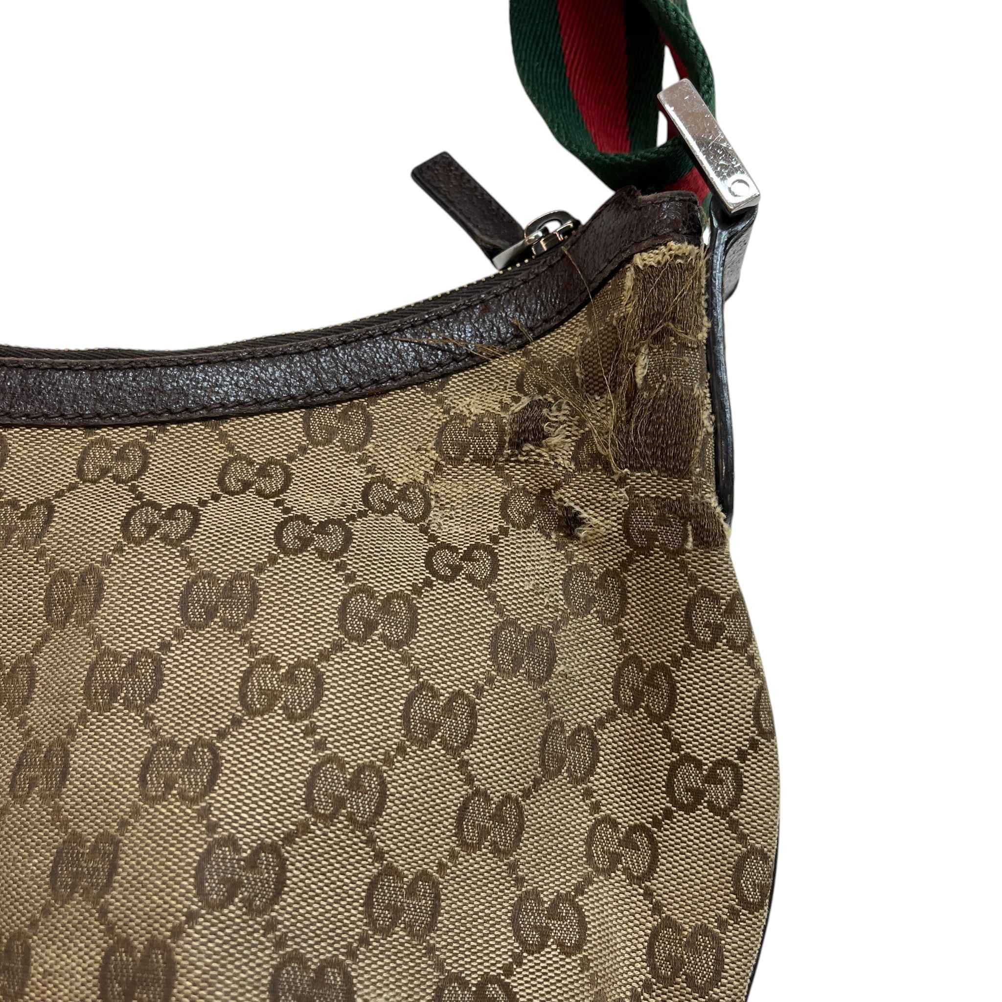 Women's Gg Supreme Sherry Line Hobo Bag Brown - Image 13
