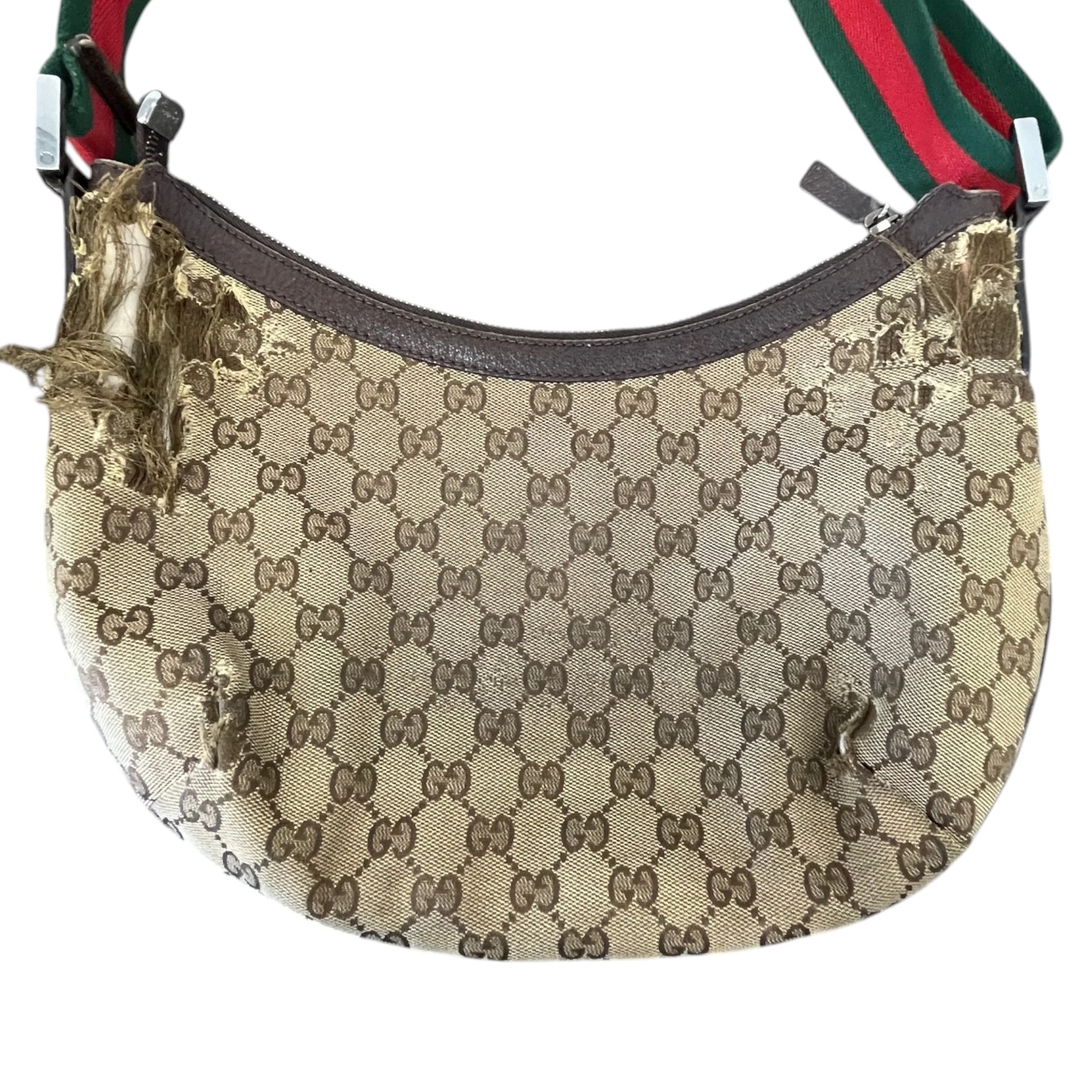 Women's Gg Supreme Sherry Line Hobo Bag Brown - Image 3