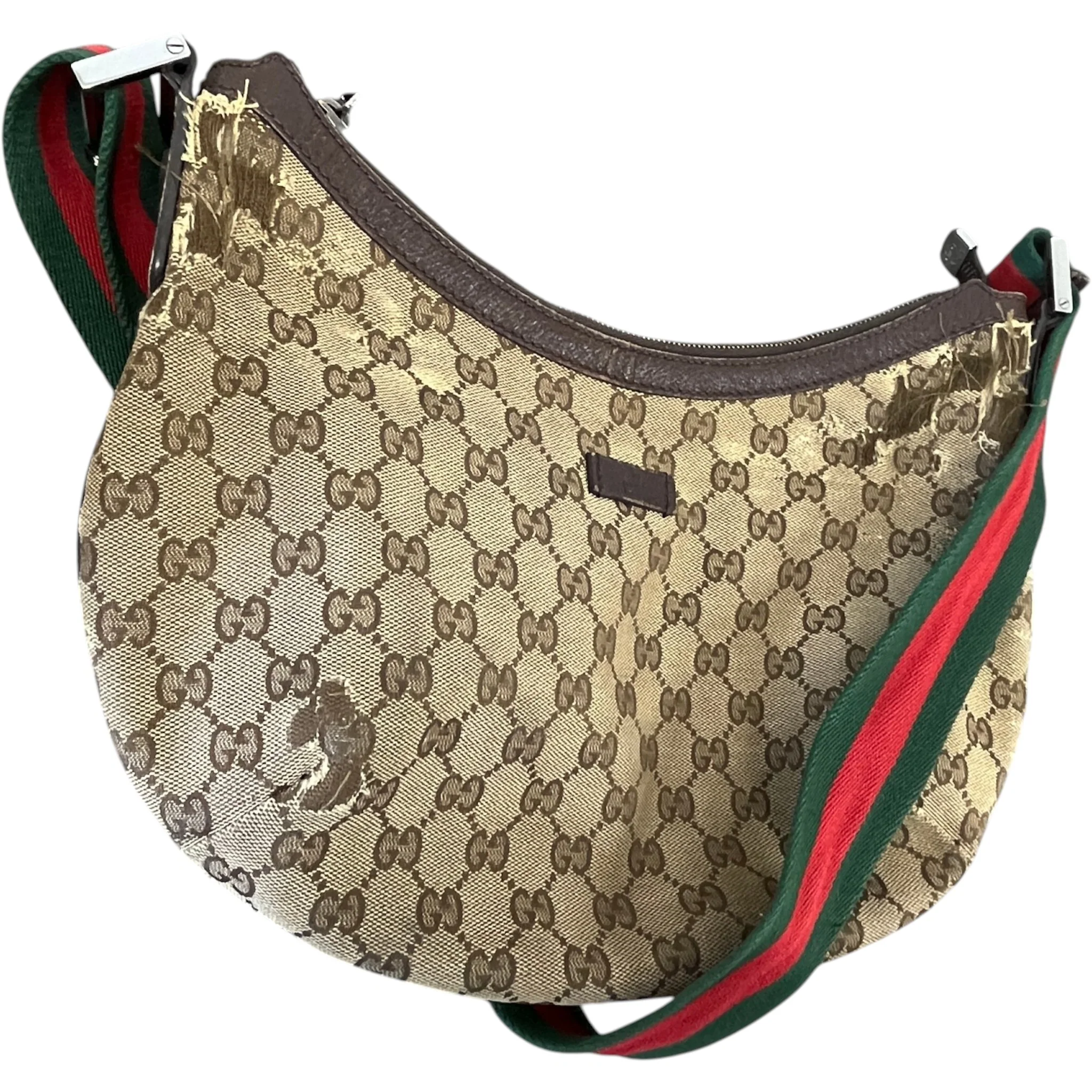 Women's Gg Supreme Sherry Line Hobo Bag Brown - Image 4