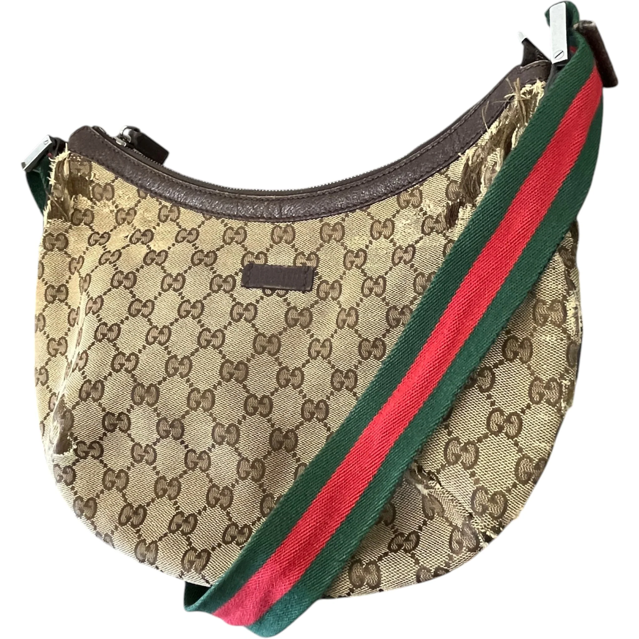 Women's Gg Supreme Sherry Line Hobo Bag Brown - Image 5