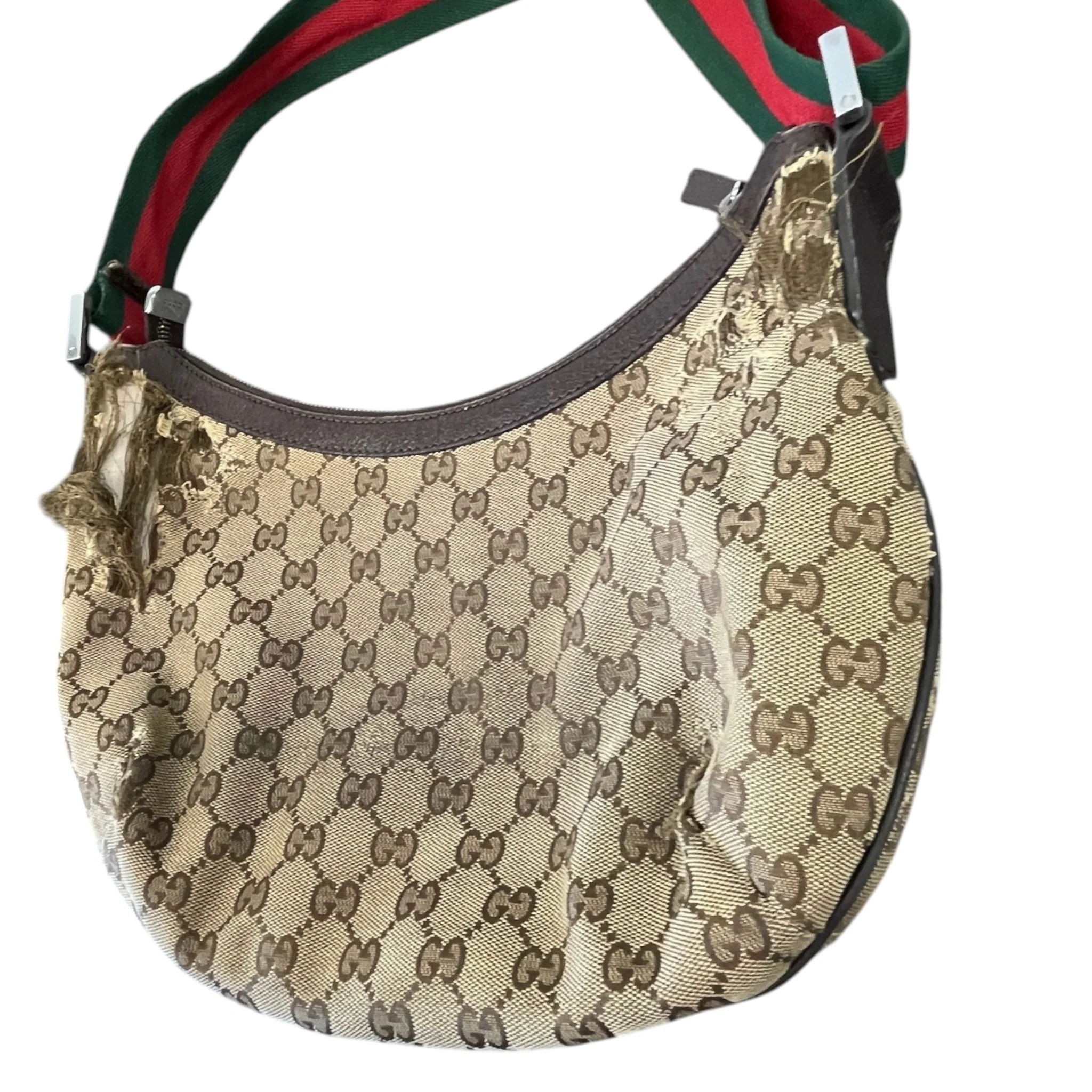Women's Gg Supreme Sherry Line Hobo Bag Brown - Image 7