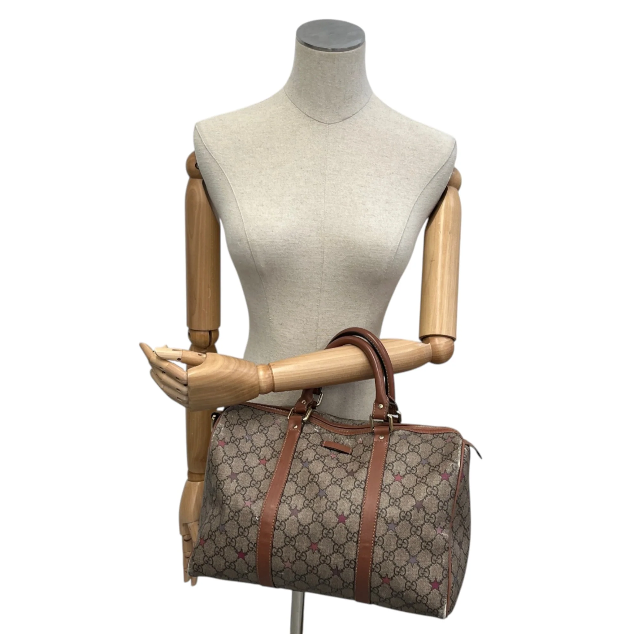 Women's Gg Supreme Stars Joy Boston Bag Brown - Image 2