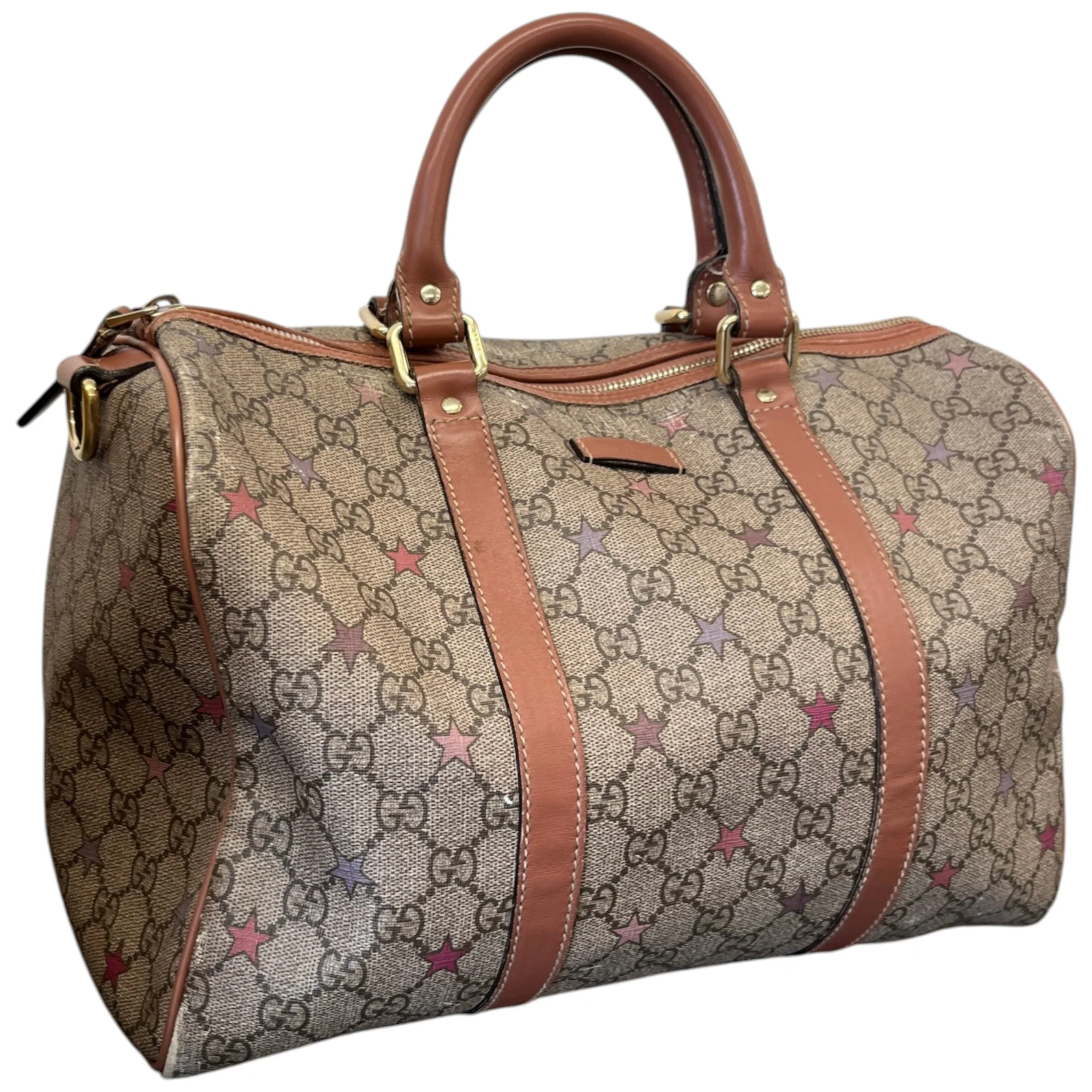 Women's Gg Supreme Stars Joy Boston Bag Brown - Image 4