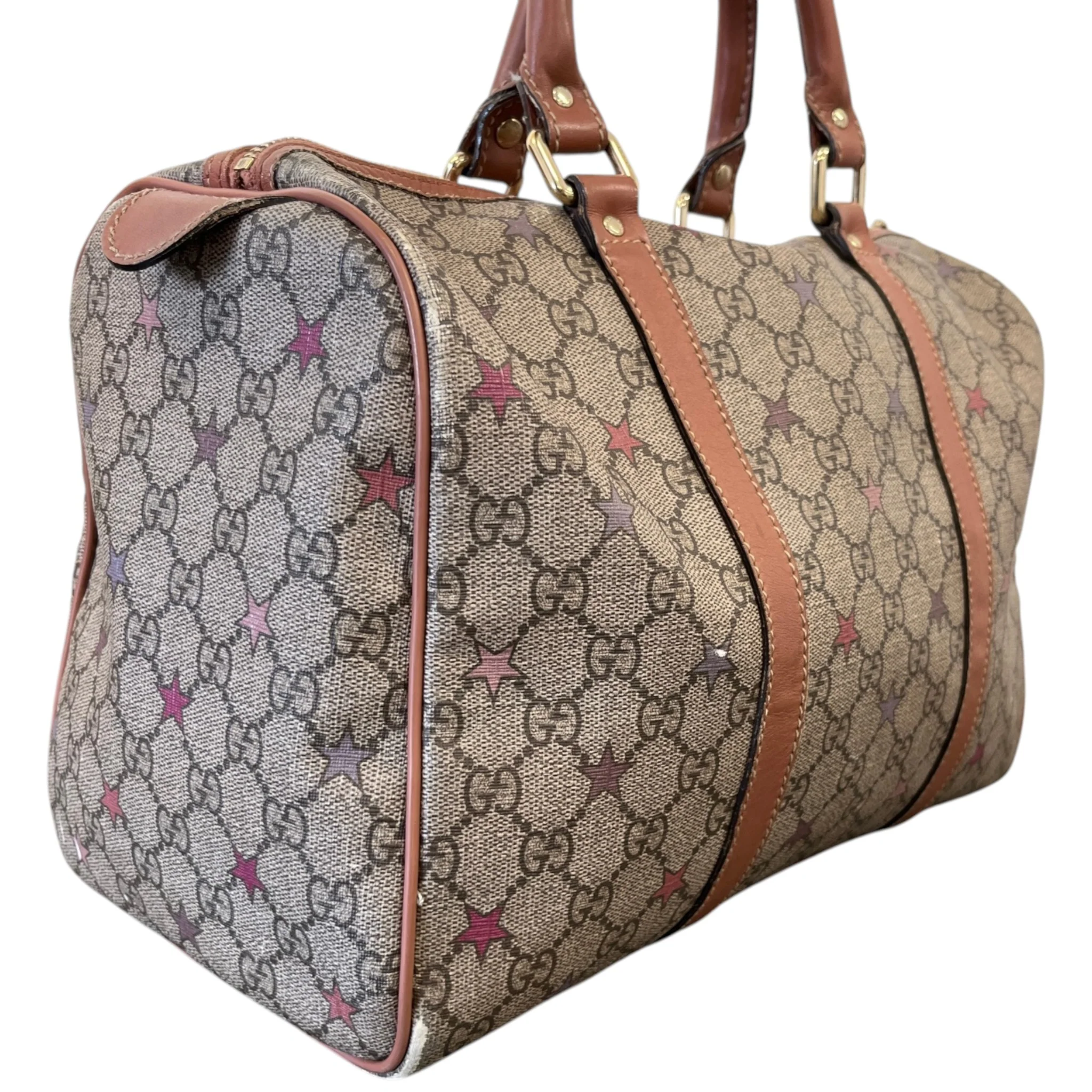 Women's Gg Supreme Stars Joy Boston Bag Brown - Image 9