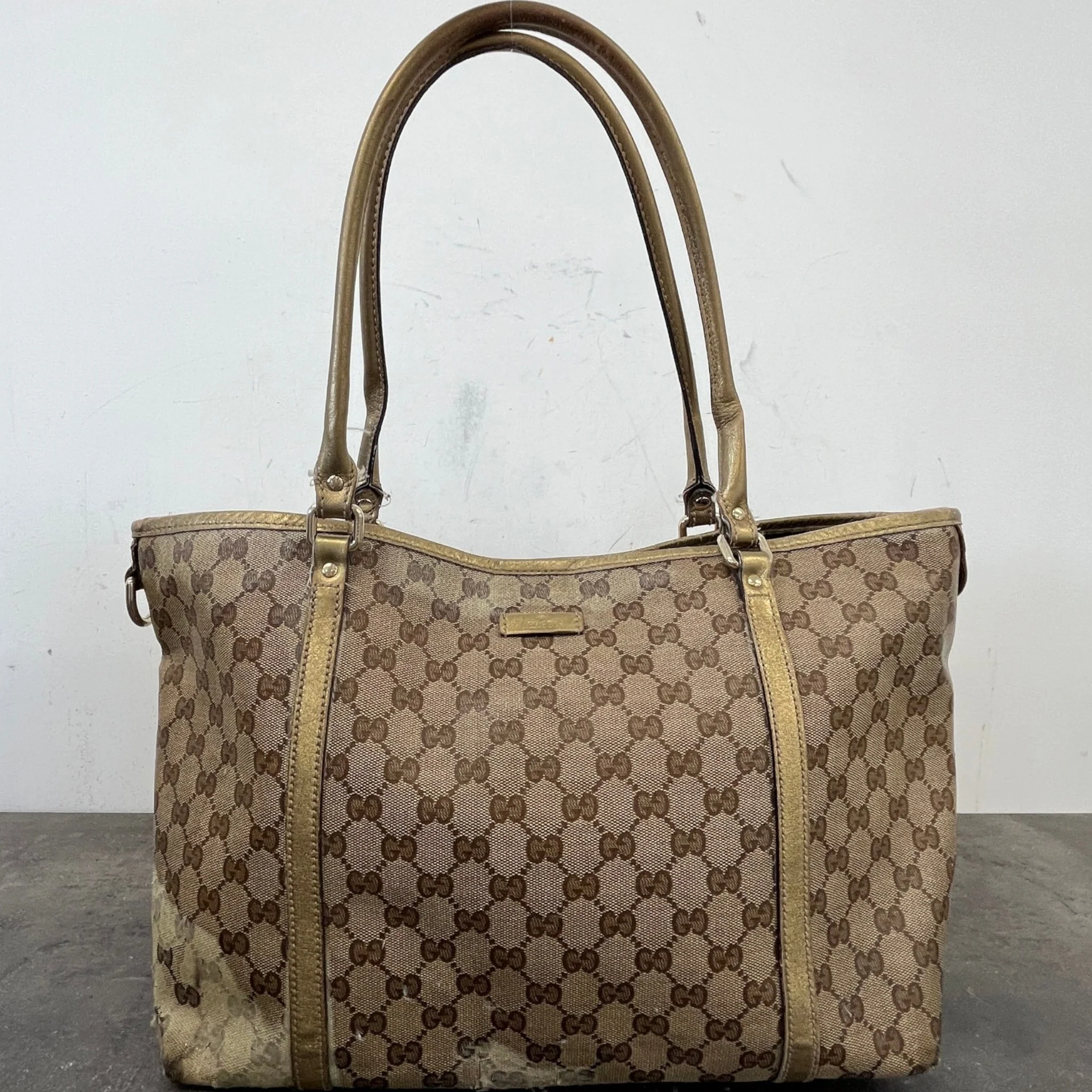 Women's Gg Web Tote Bag Beige - Image 13