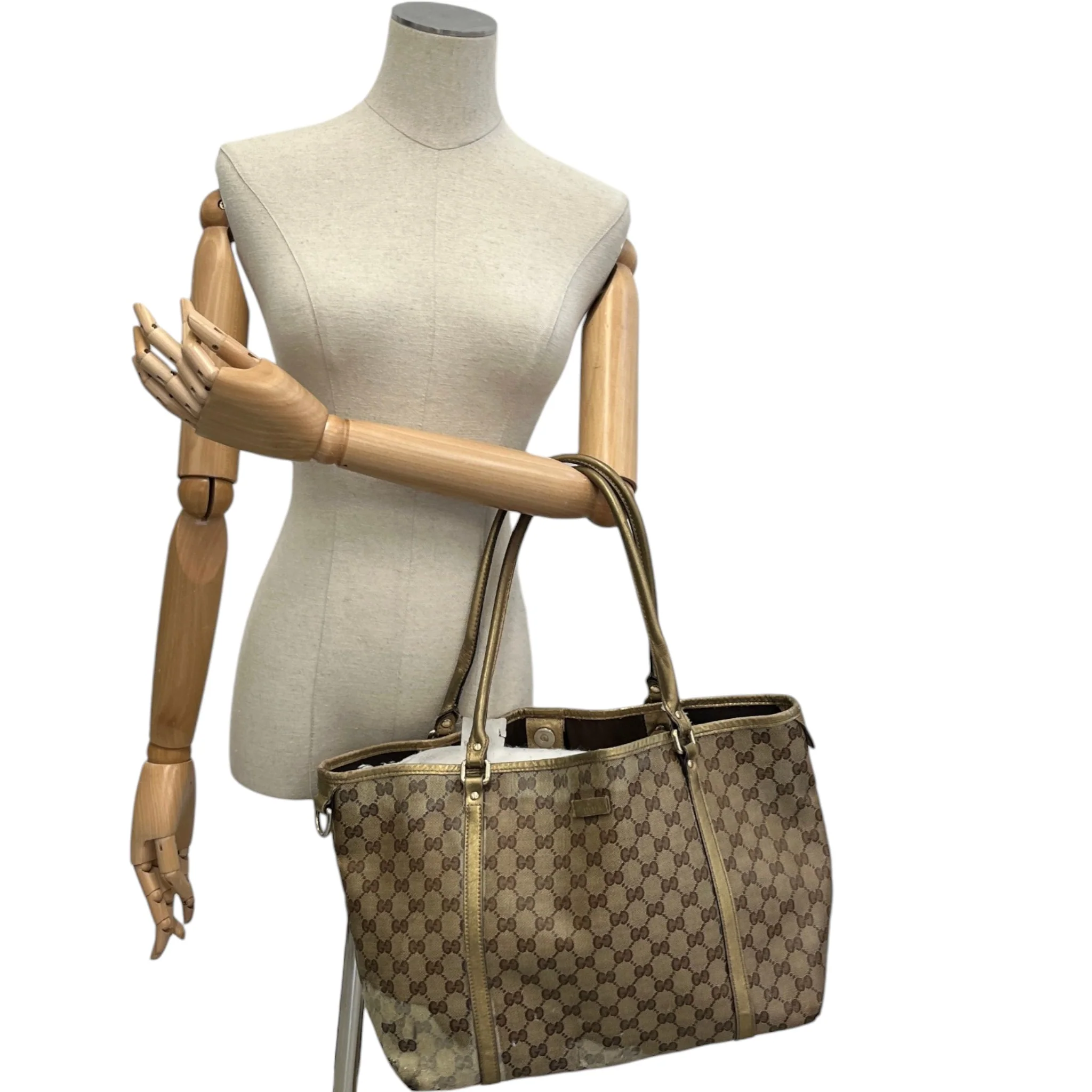 Women's Gg Web Tote Bag Beige - Image 2