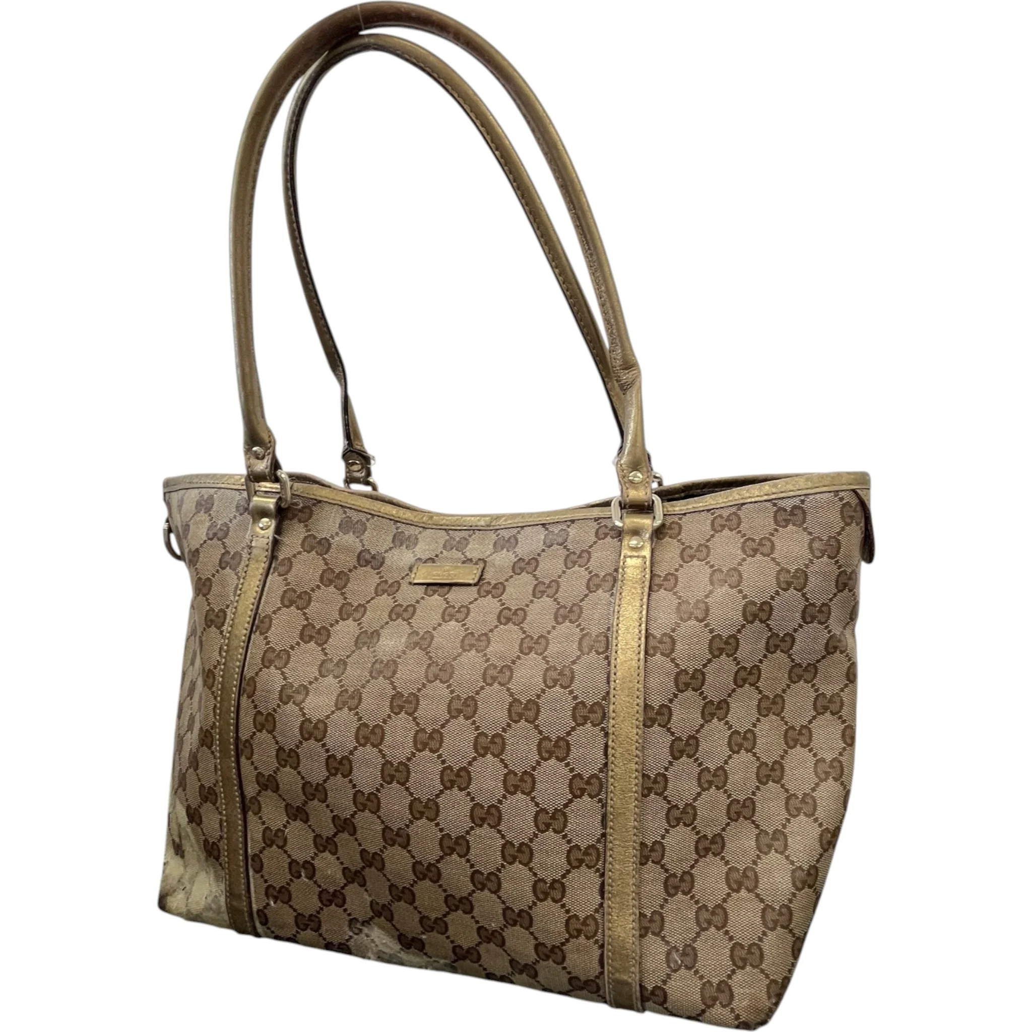 Women's Gg Web Tote Bag Beige - Image 4