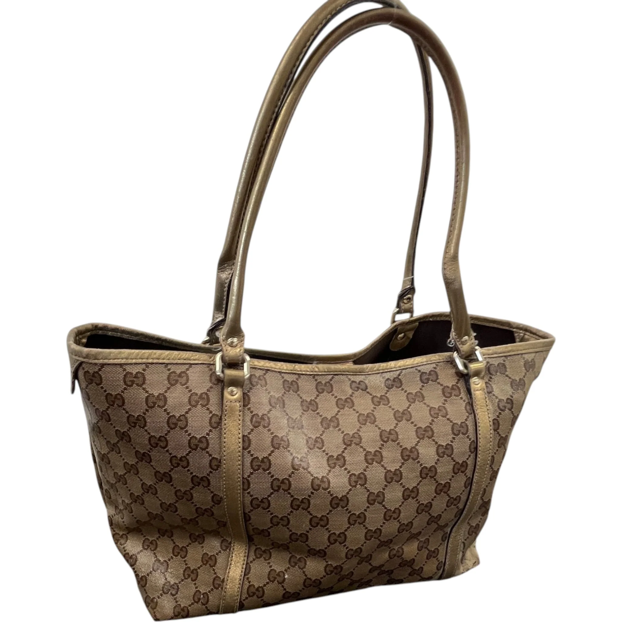 Women's Gg Web Tote Bag Beige - Image 9