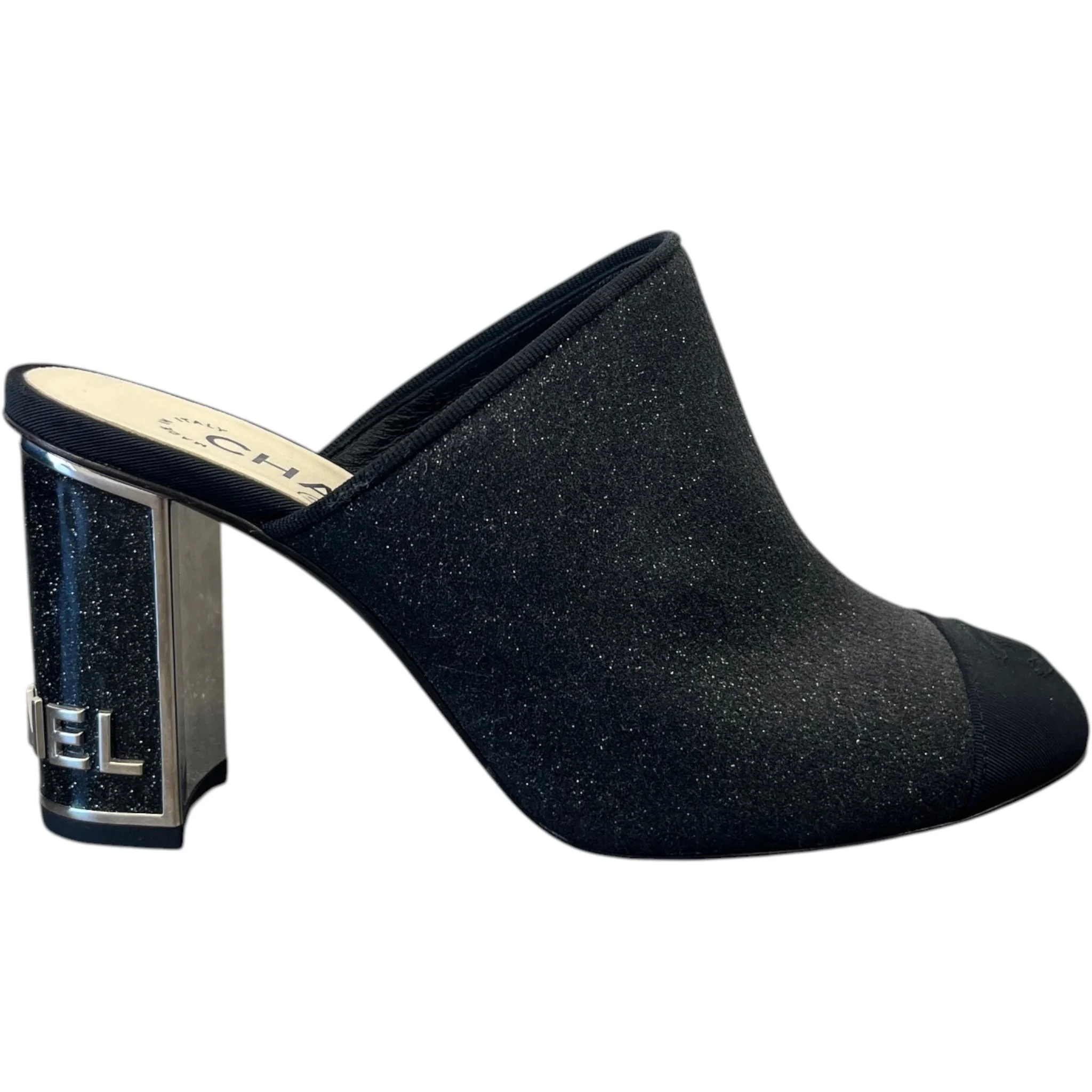 Women's Glitter Cap-Toe Heels Black Size EU 36.5 / UK 3.5