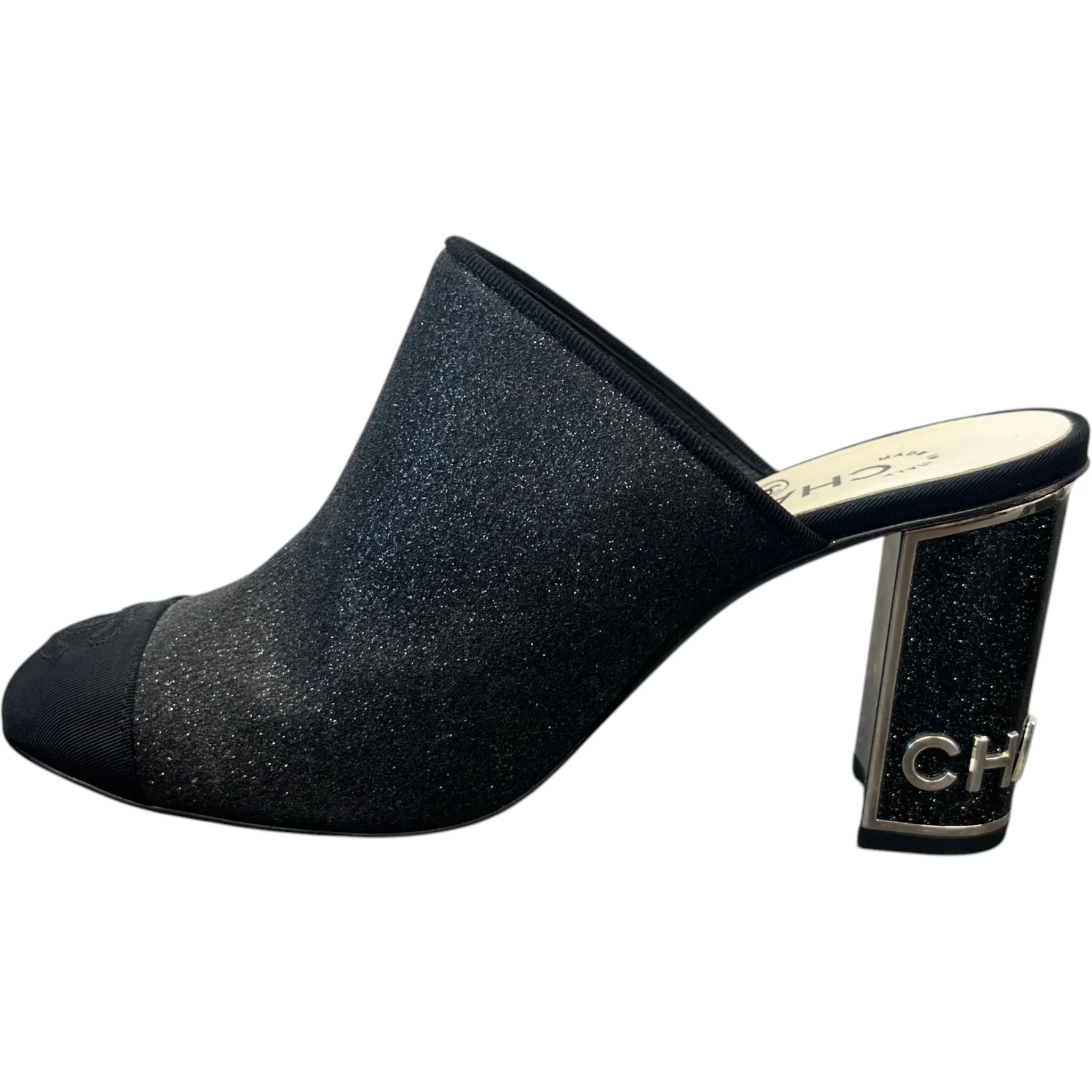 Women's Glitter Cap-Toe Heels Black Size EU 36.5 / UK 3.5 - Image 2