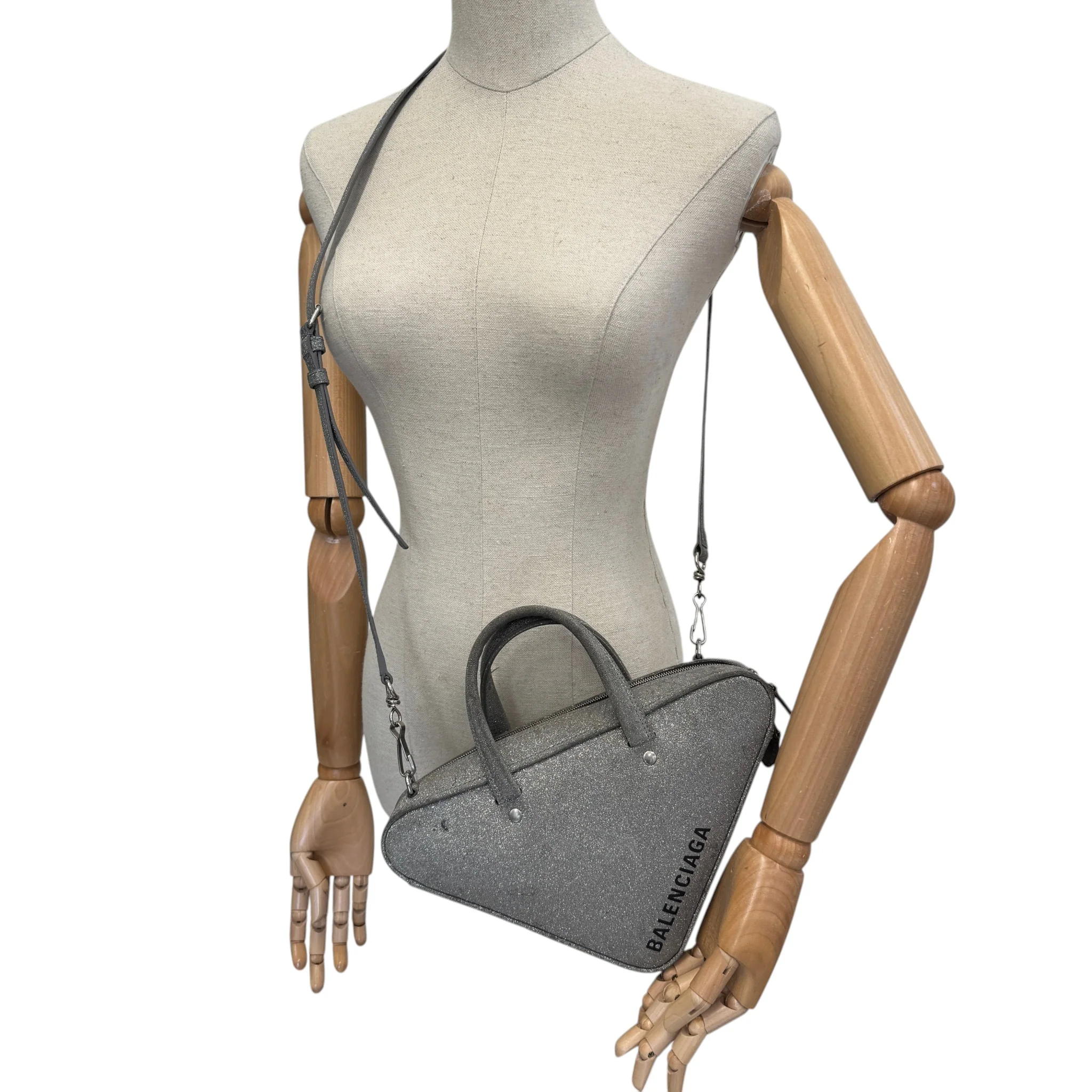 Women's Glitter Triangle Duffle Xs Bag Silver - Image 2