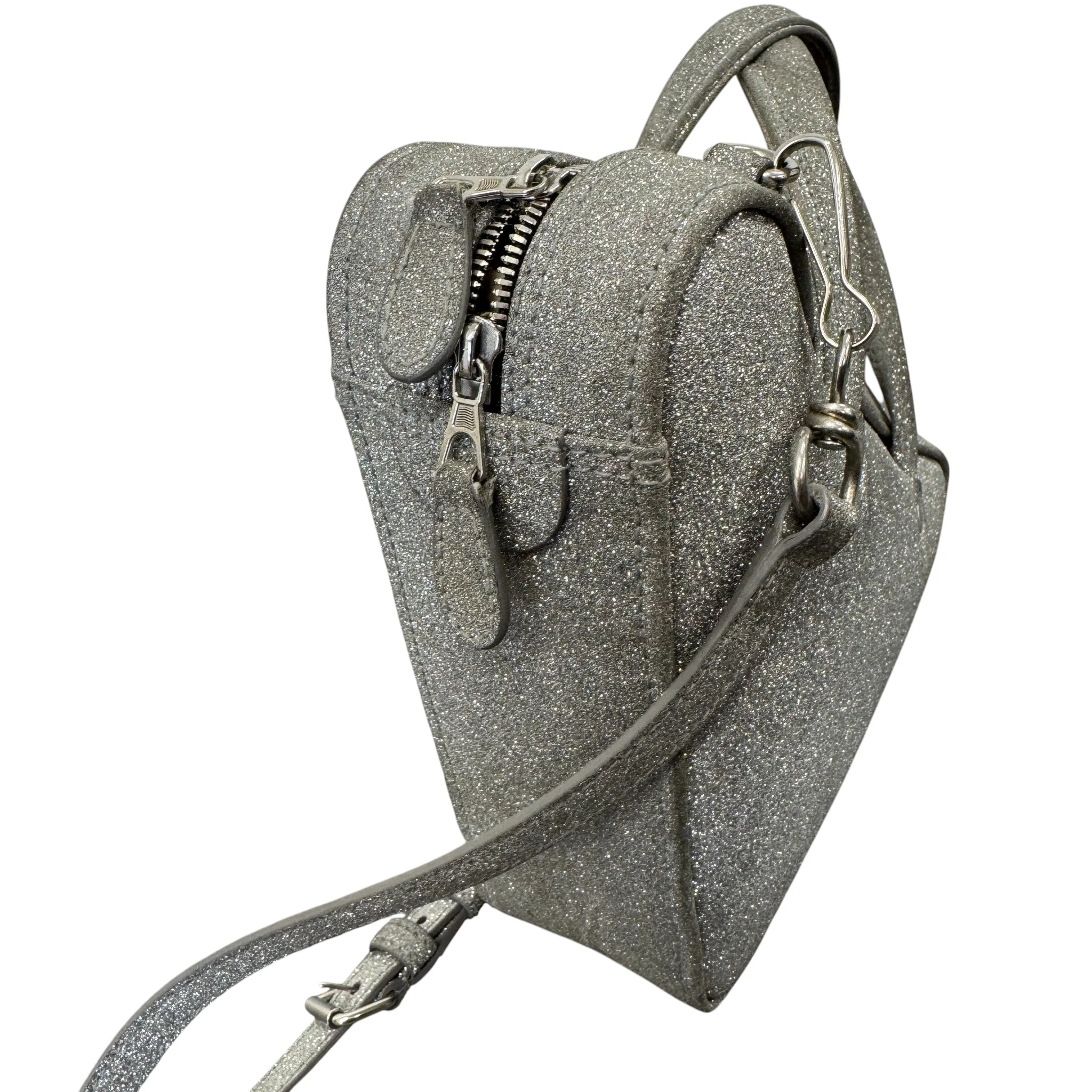 Women's Glitter Triangle Duffle Xs Bag Silver - Image 6