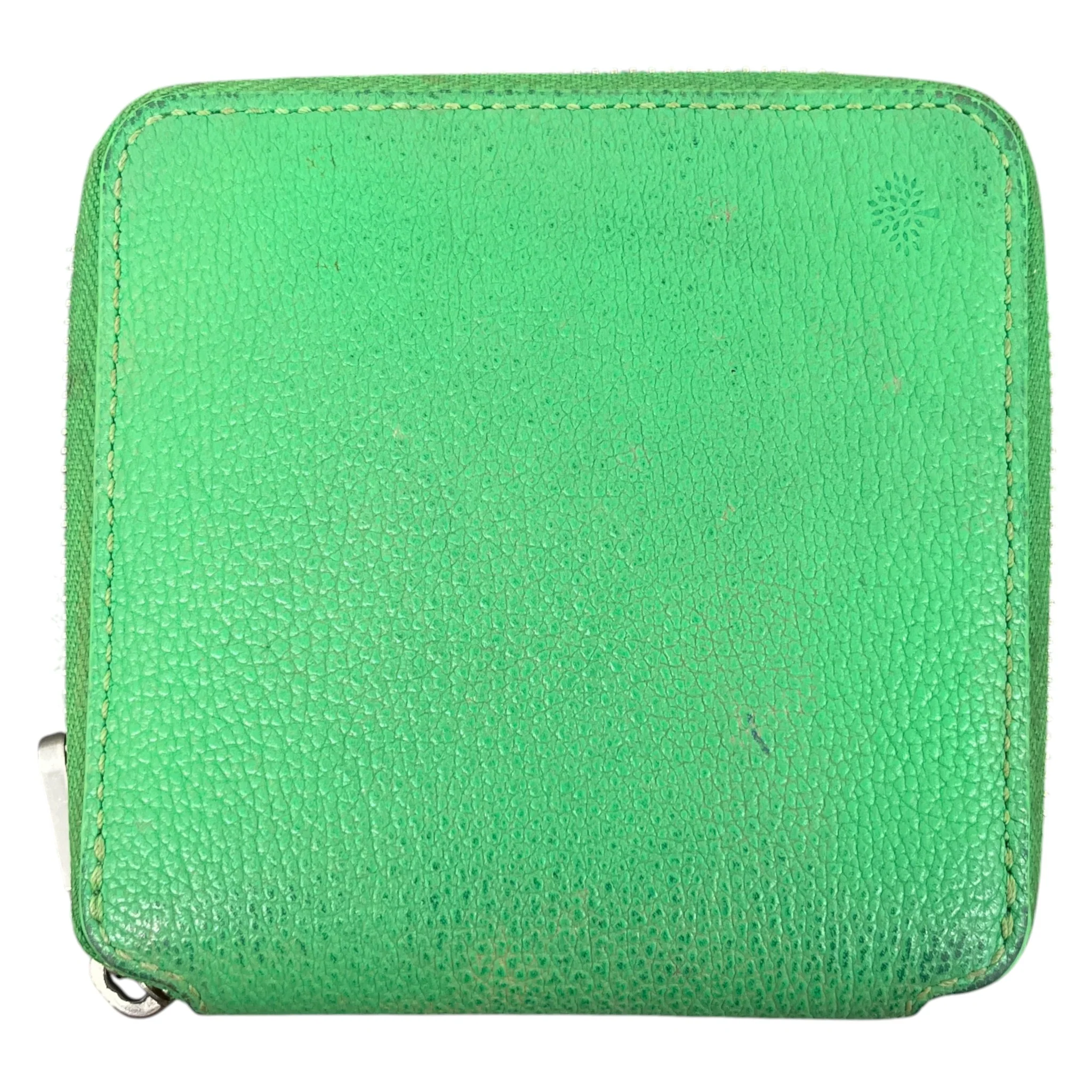 Women's Grained Leather Wallet Green - Image 3
