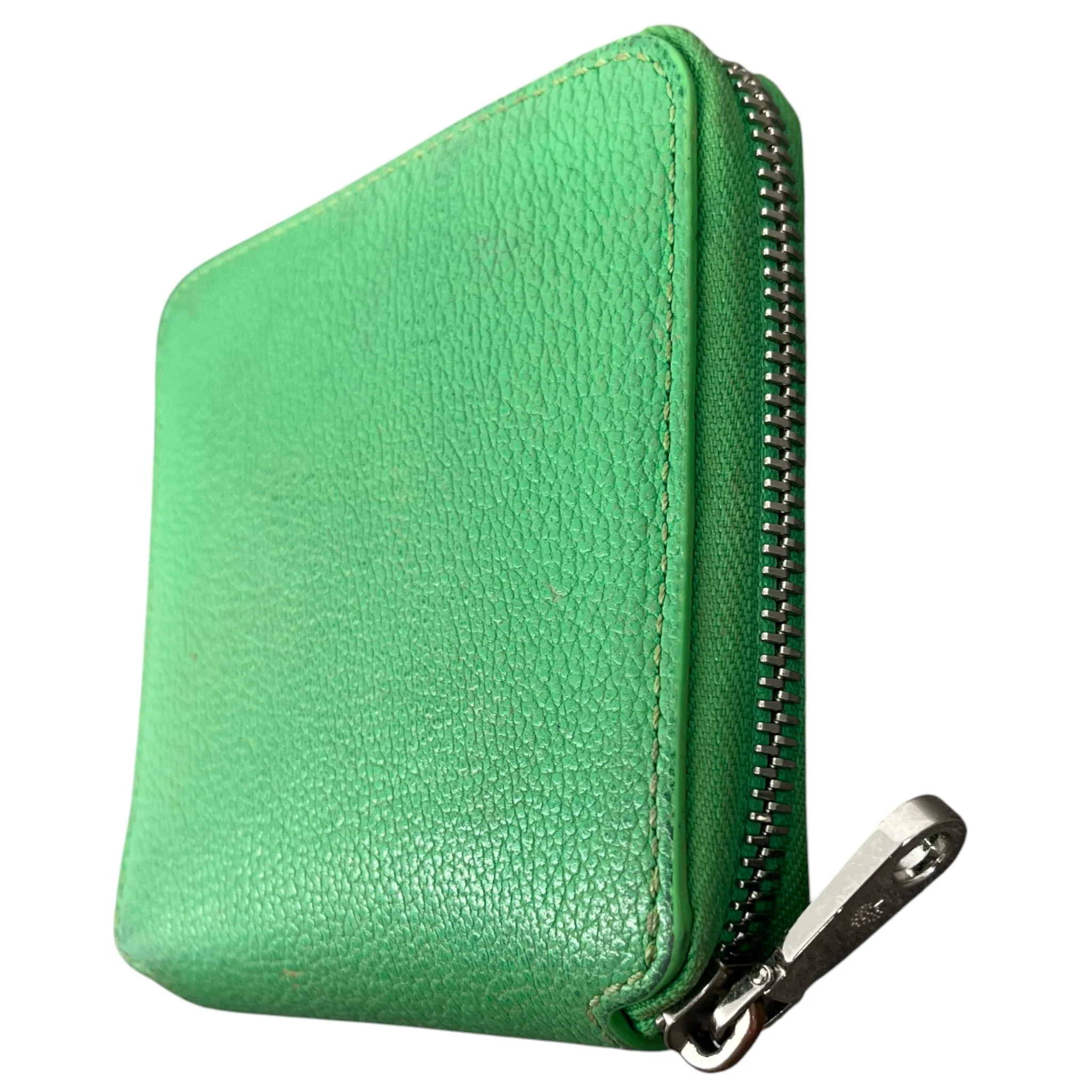 Women's Grained Leather Wallet Green - Image 4
