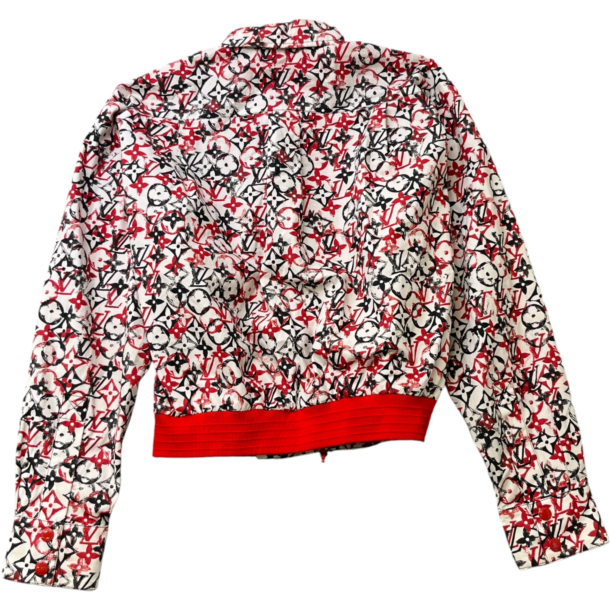 Women's Graphic Monogram Zip Up Bomber Jacket Red Size IT 42 / UK 10 - Image 2