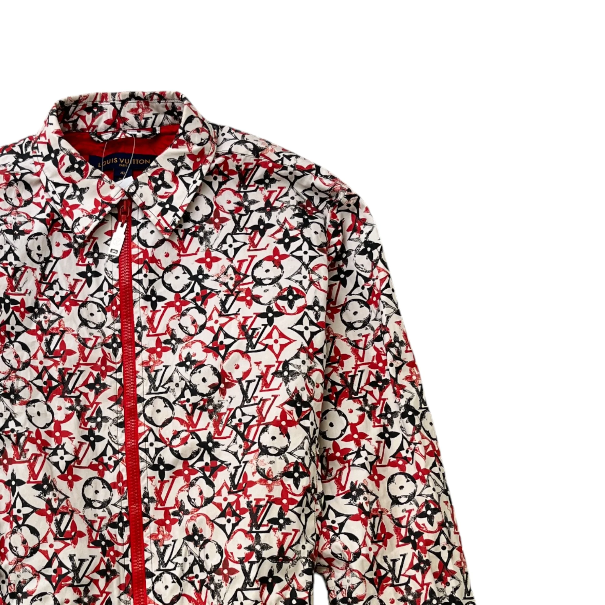 Women's Graphic Monogram Zip Up Bomber Jacket Red Size IT 42 / UK 10 - Image 3