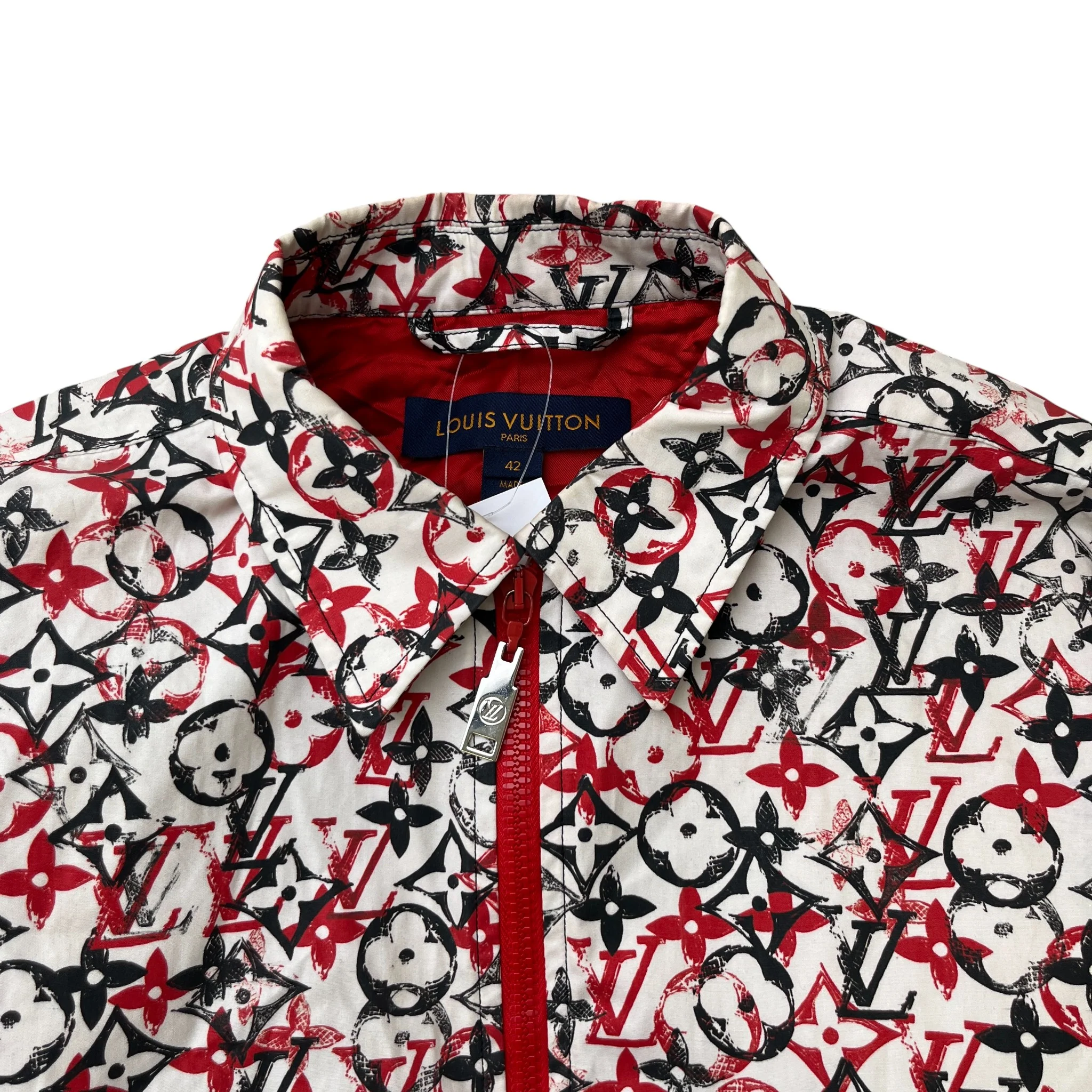 Women's Graphic Monogram Zip Up Bomber Jacket Red Size IT 42 / UK 10 - Image 5