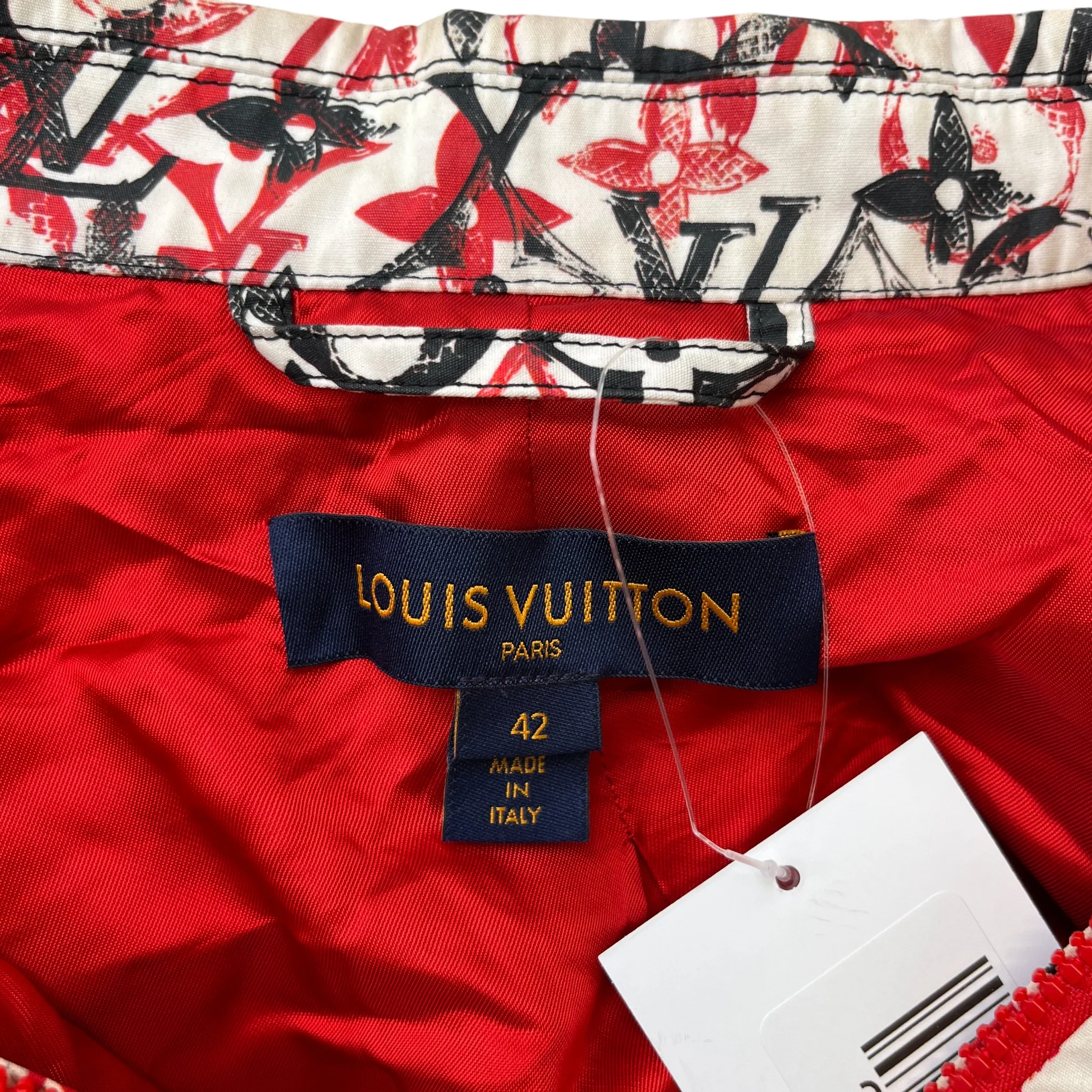 Women's Graphic Monogram Zip Up Bomber Jacket Red Size IT 42 / UK 10 - Image 7