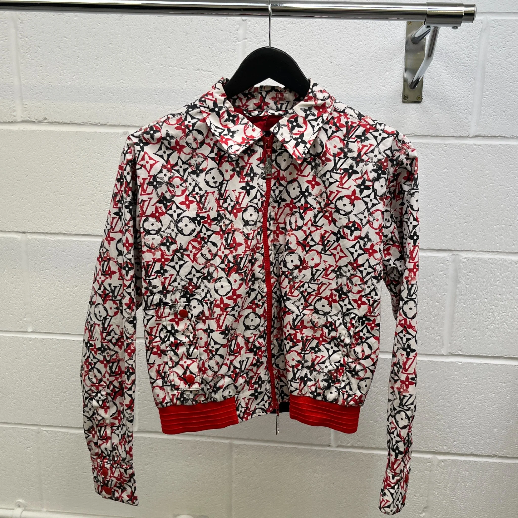 Women's Graphic Monogram Zip Up Bomber Jacket Red Size IT 42 / UK 10 - Image 8