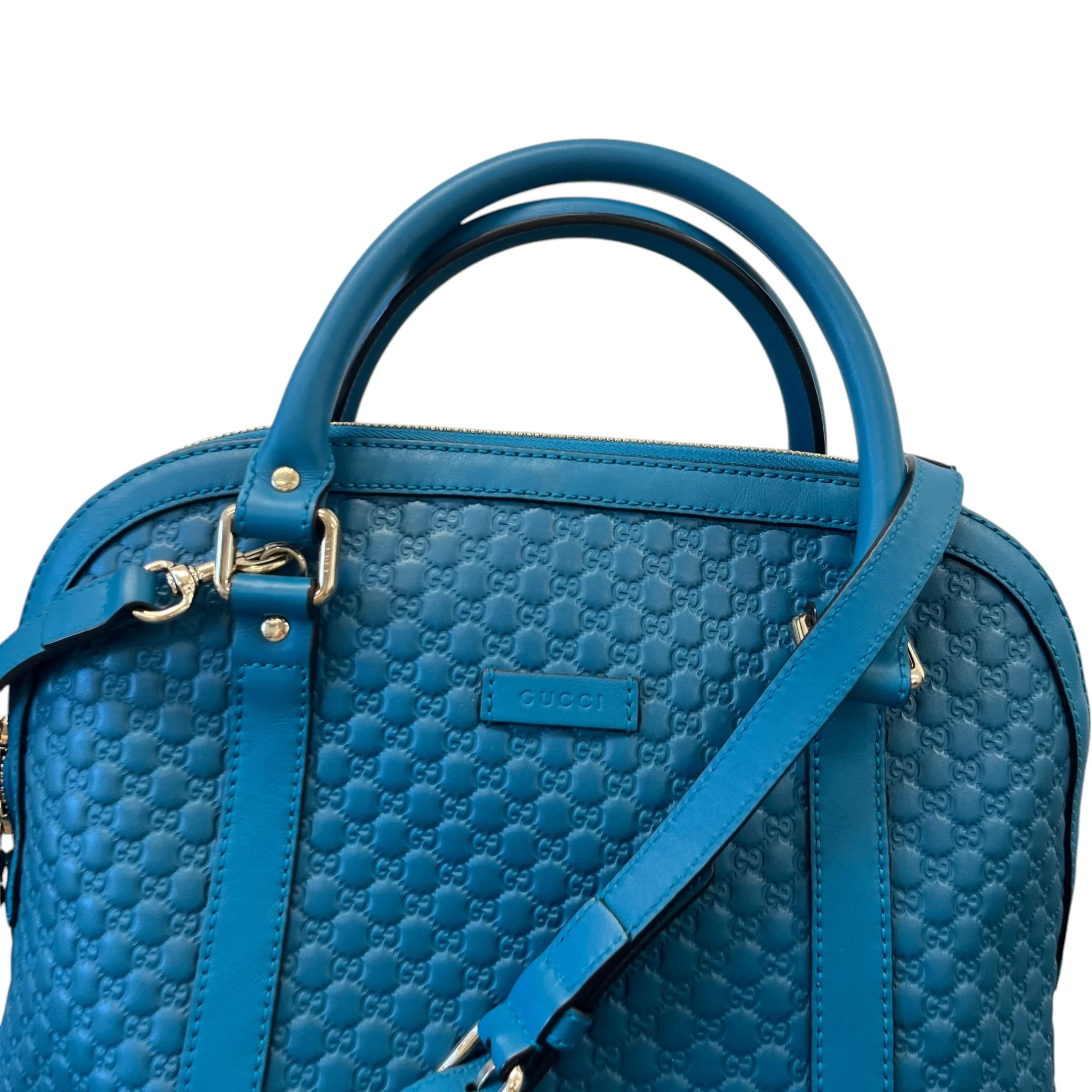Women's Guccissima Dome Medium Bag Blue - Image 12