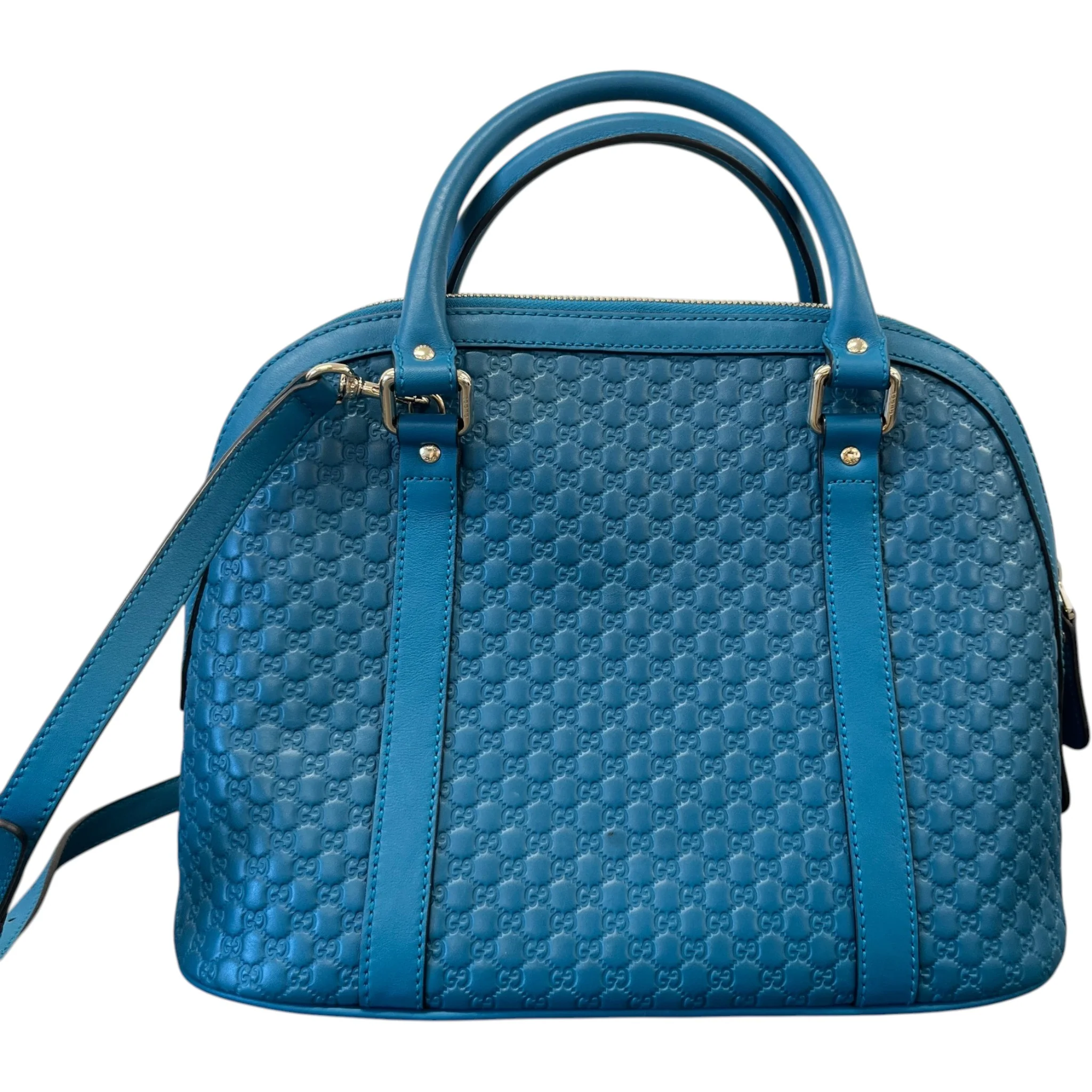 Women's Guccissima Dome Medium Bag Blue - Image 3