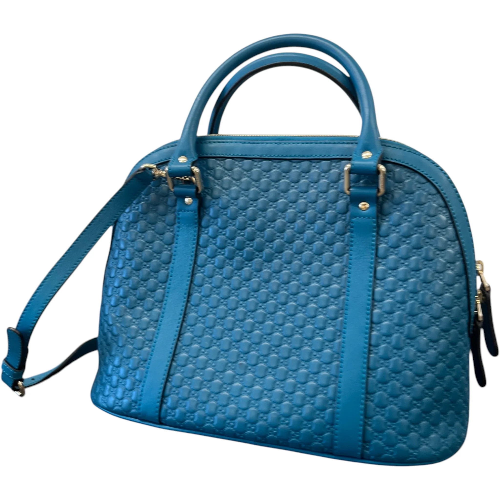 Women's Guccissima Dome Medium Bag Blue - Image 8