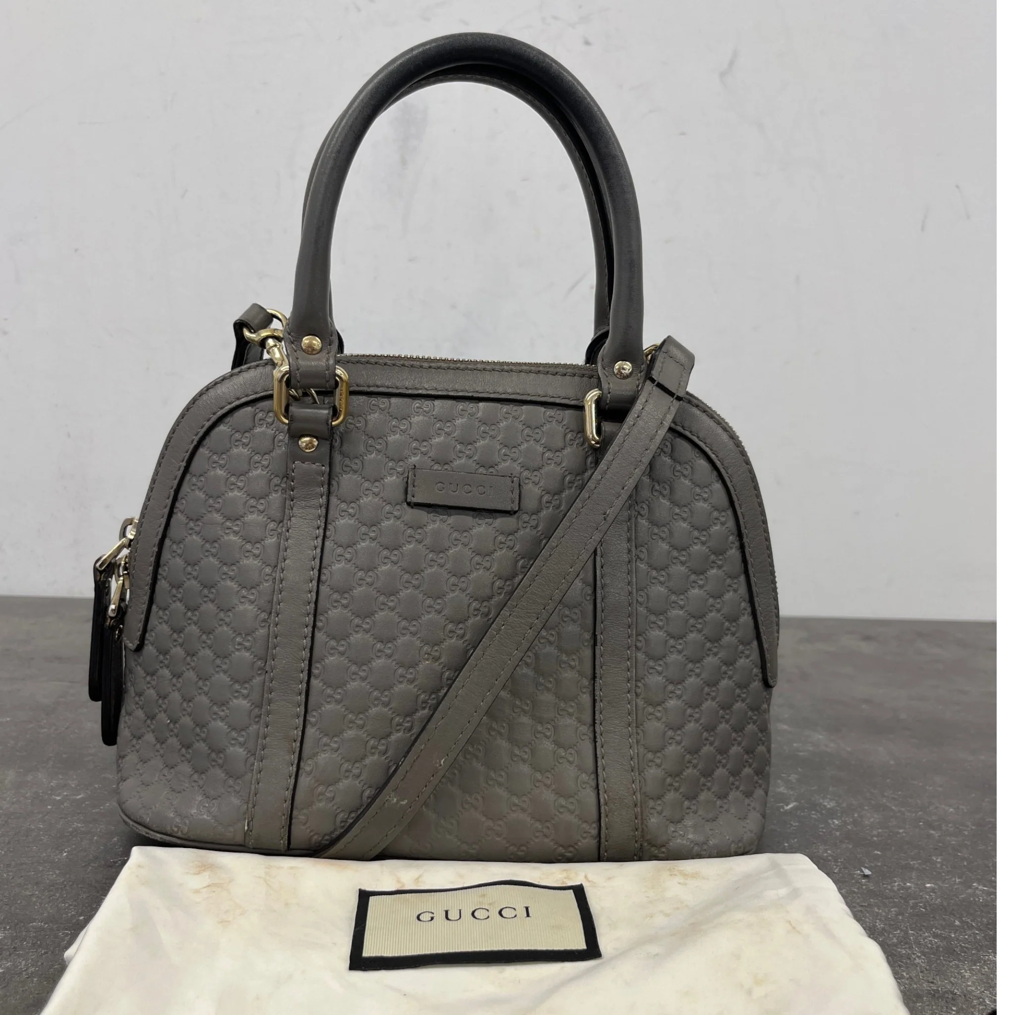 Women's Guccissima Dome Small Bag Grey - Image 12