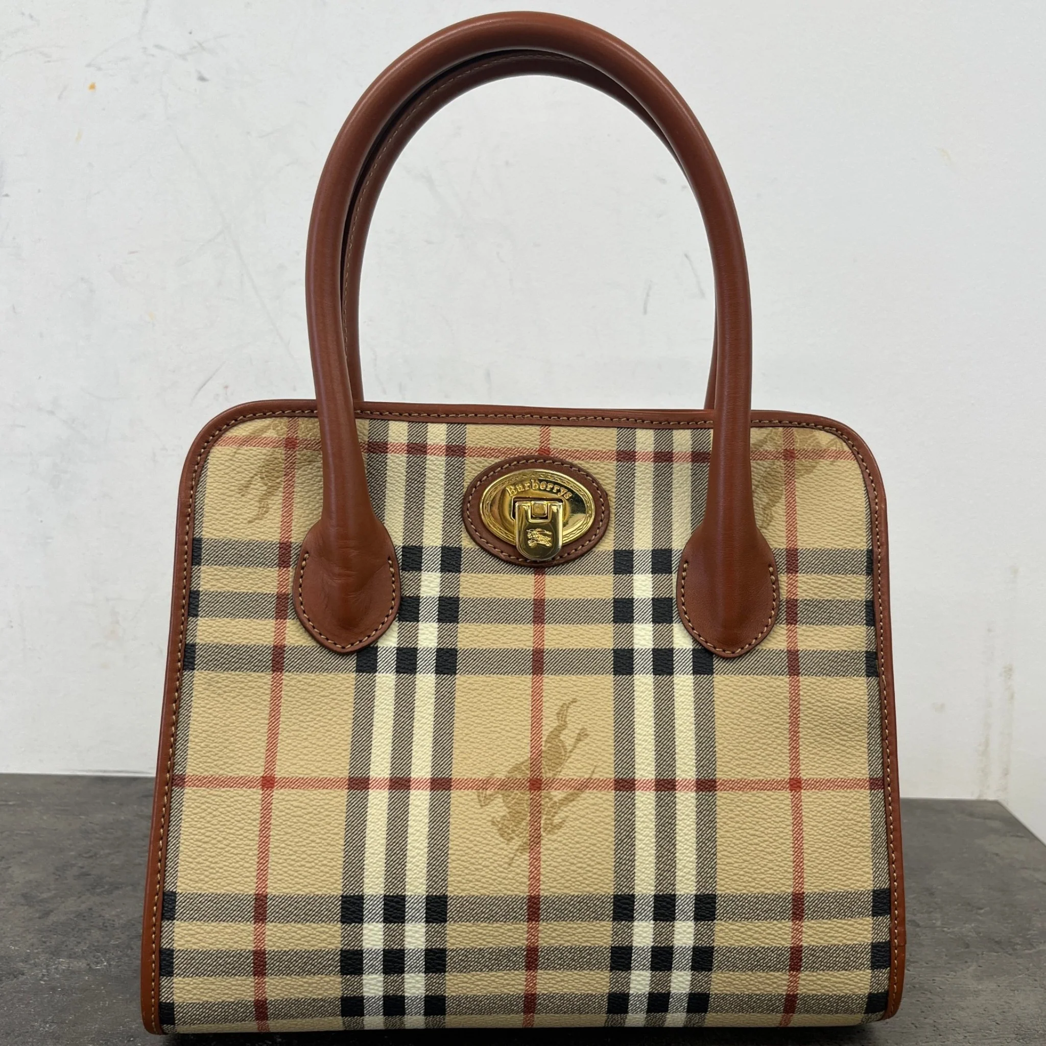 Women's Haymarket Check Handbag Beige - Image 13