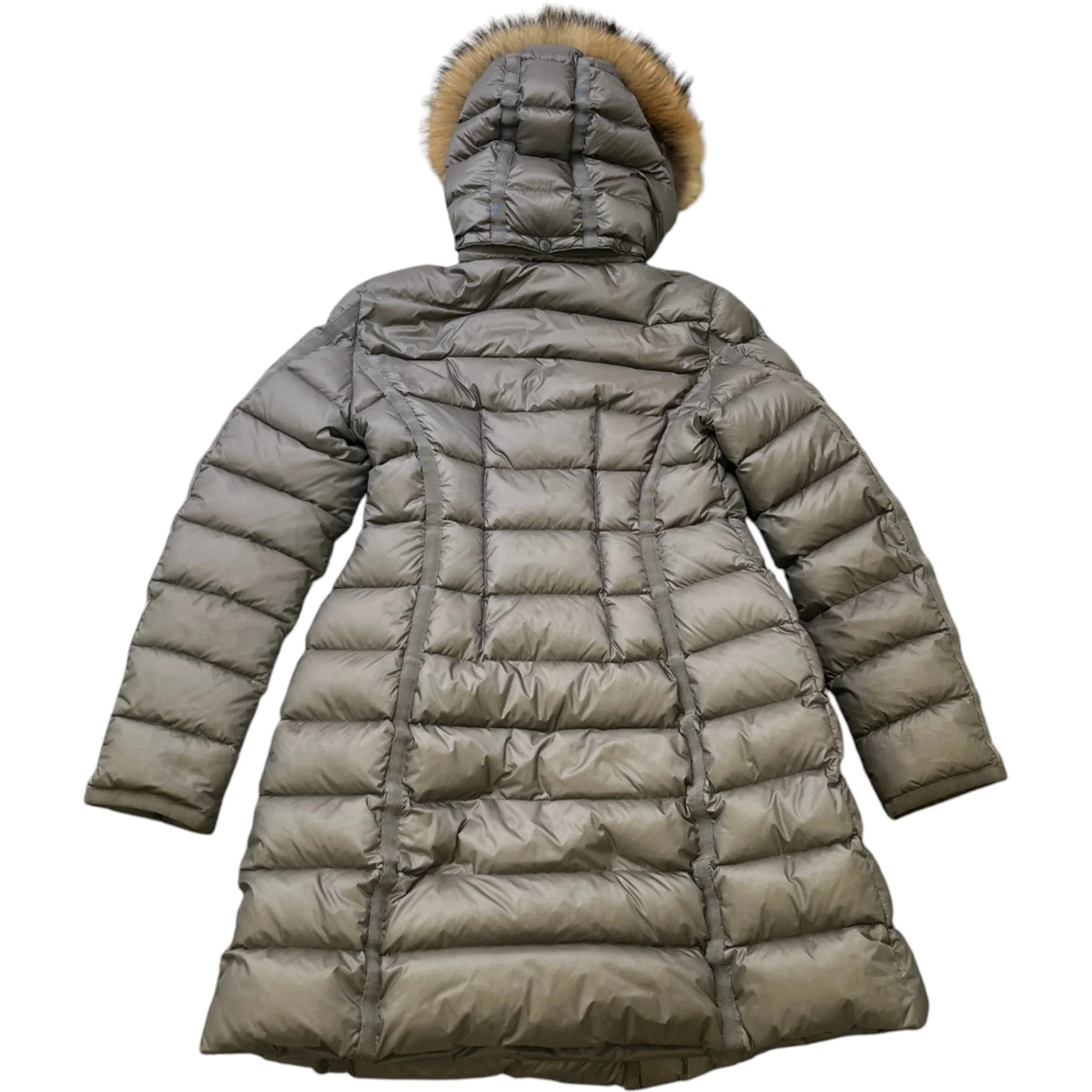 Women's Hermifur Long Down Jacket Grey Size 2 / UK 12 - Image 2