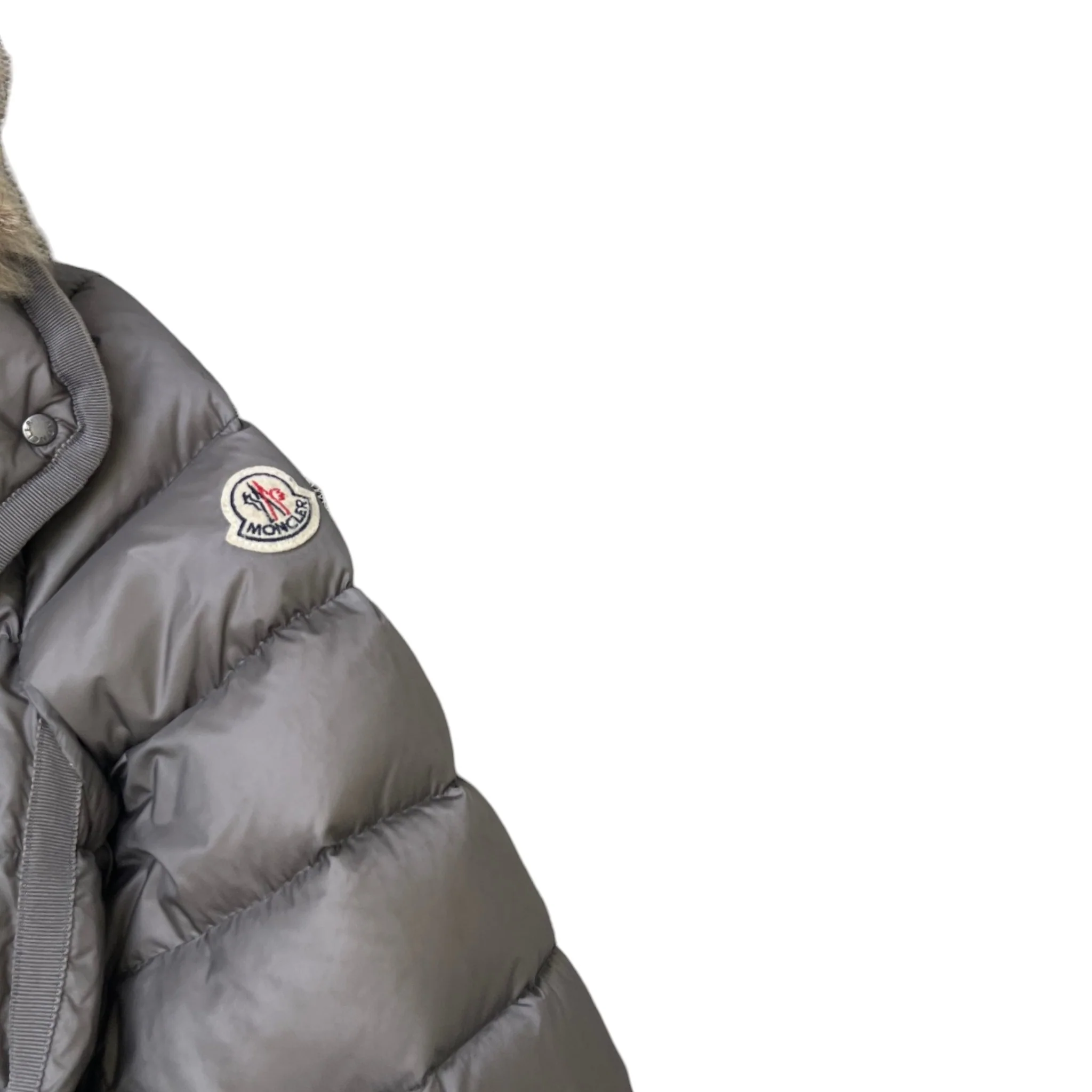 Women's Hermifur Long Down Jacket Grey Size 2 / UK 12 - Image 5