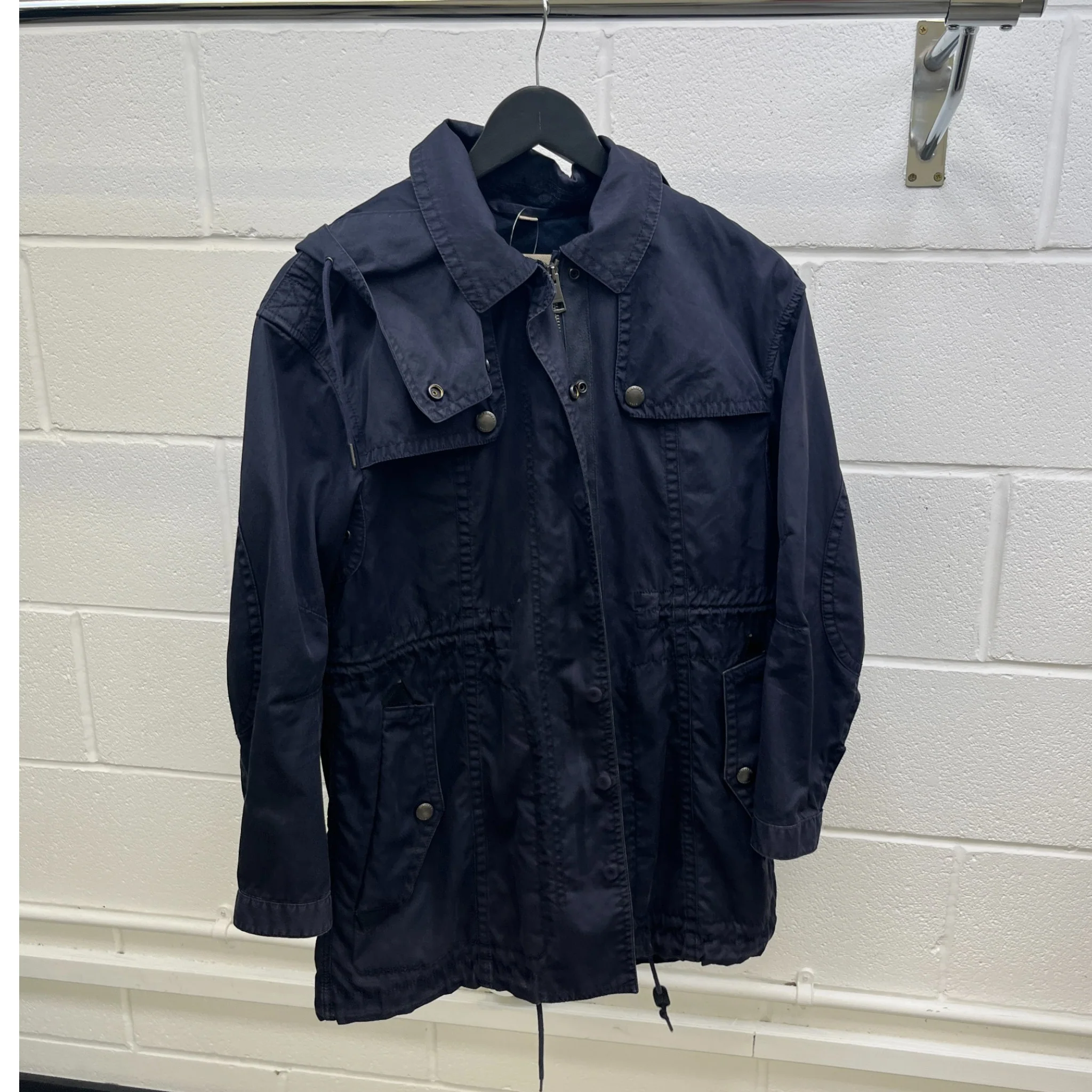 Women's Hooded Trench Jacket Navy Size IT 38 / UK 6 - Image 8