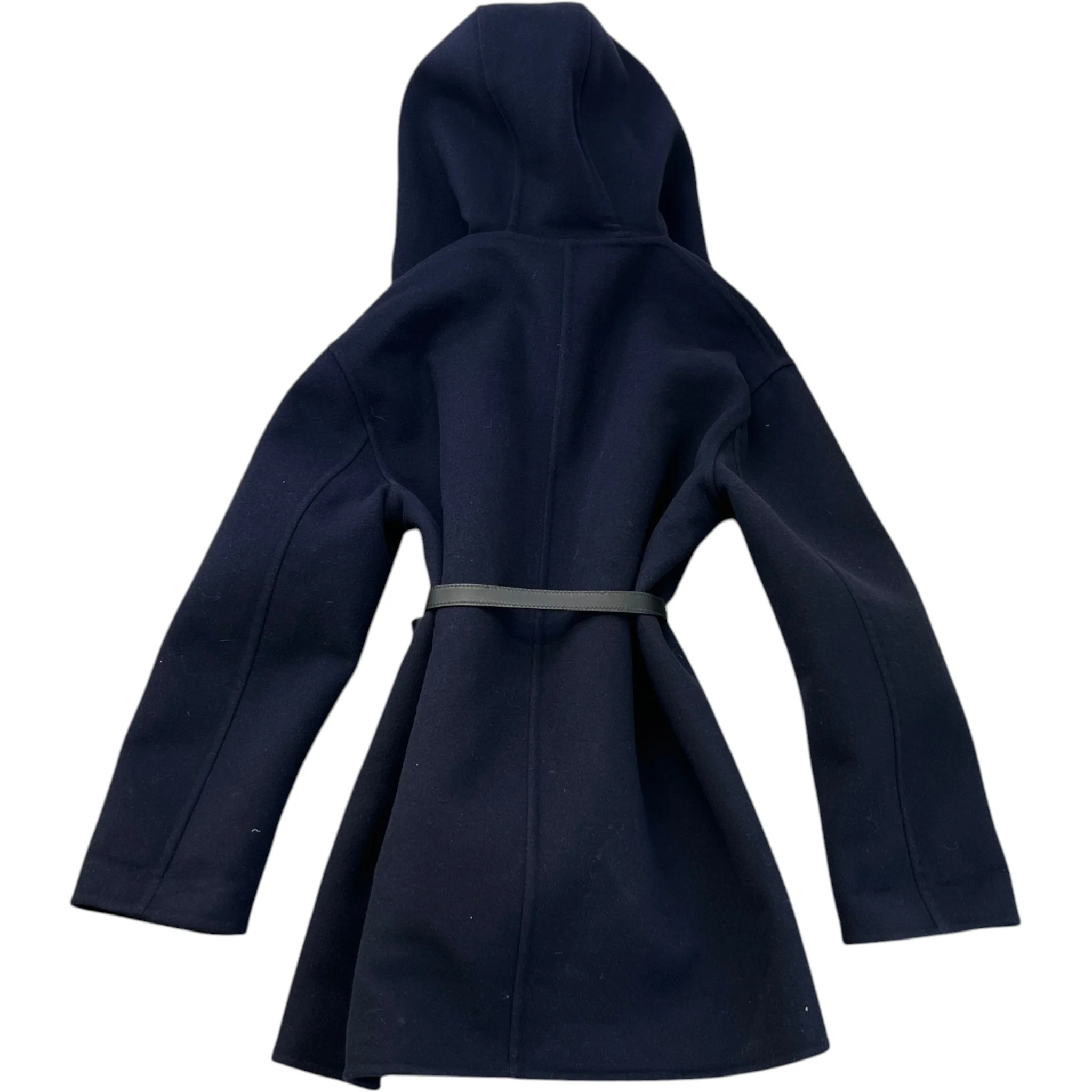 Women's Hooded V-Neck Wool Cashmere Jacket Navy Size IT 40 / UK 8 - Image 2