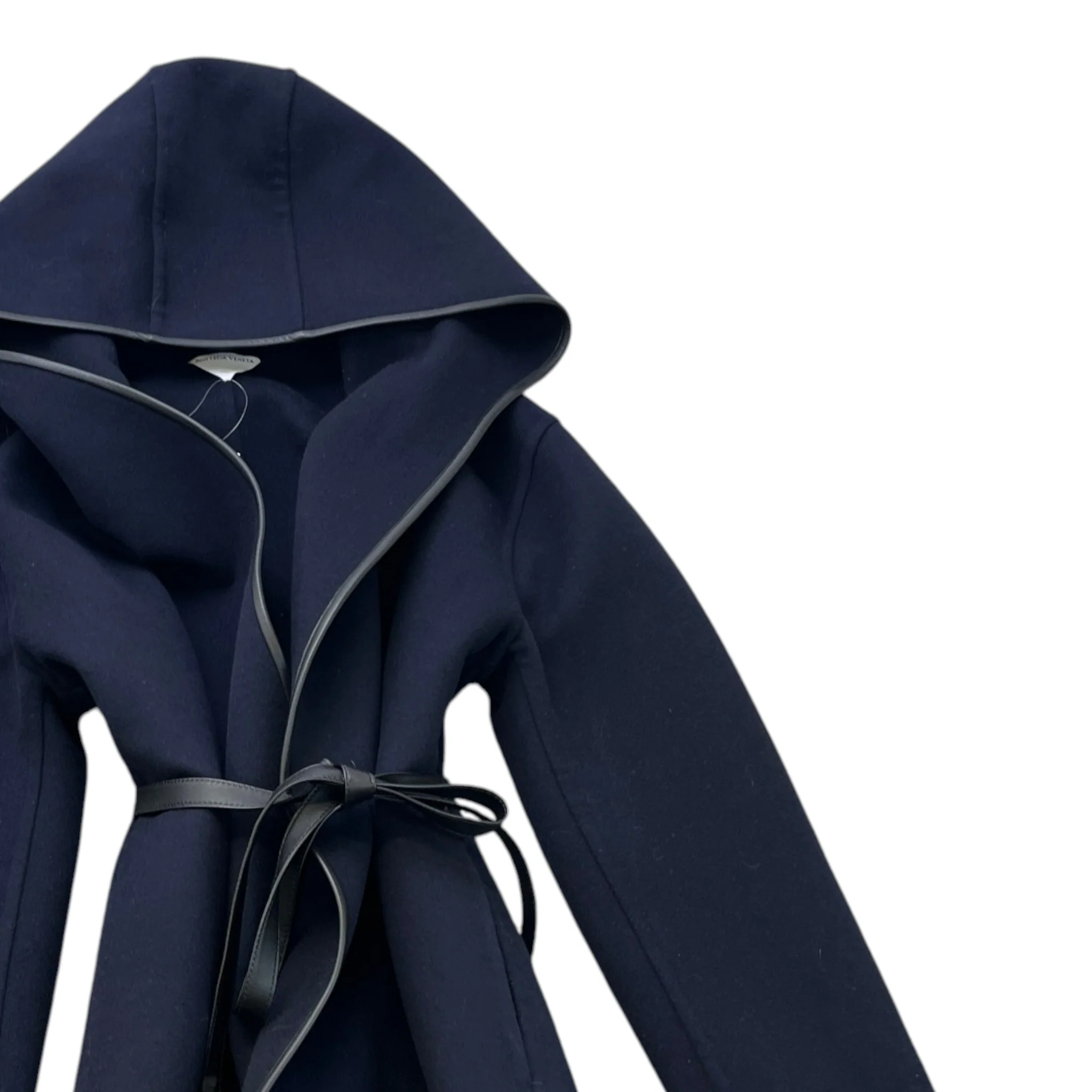 Women's Hooded V-Neck Wool Cashmere Jacket Navy Size IT 40 / UK 8 - Image 3