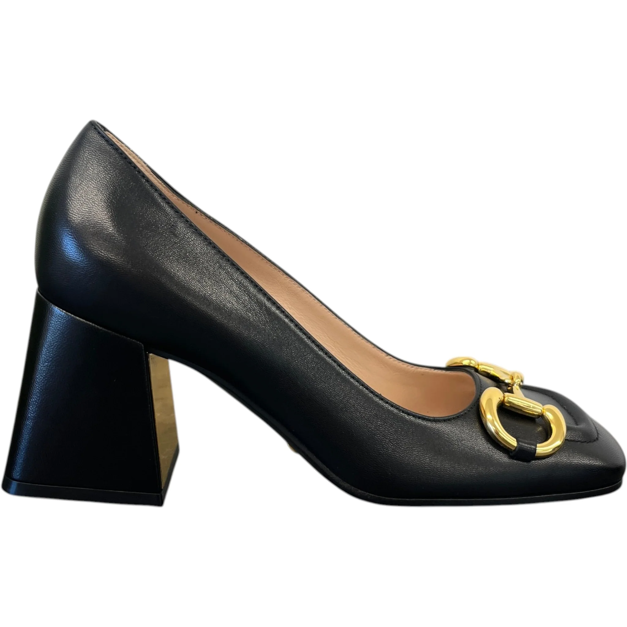 Women's Horsebit Pumps Heels Black Size EU 35.5 / UK 2.5