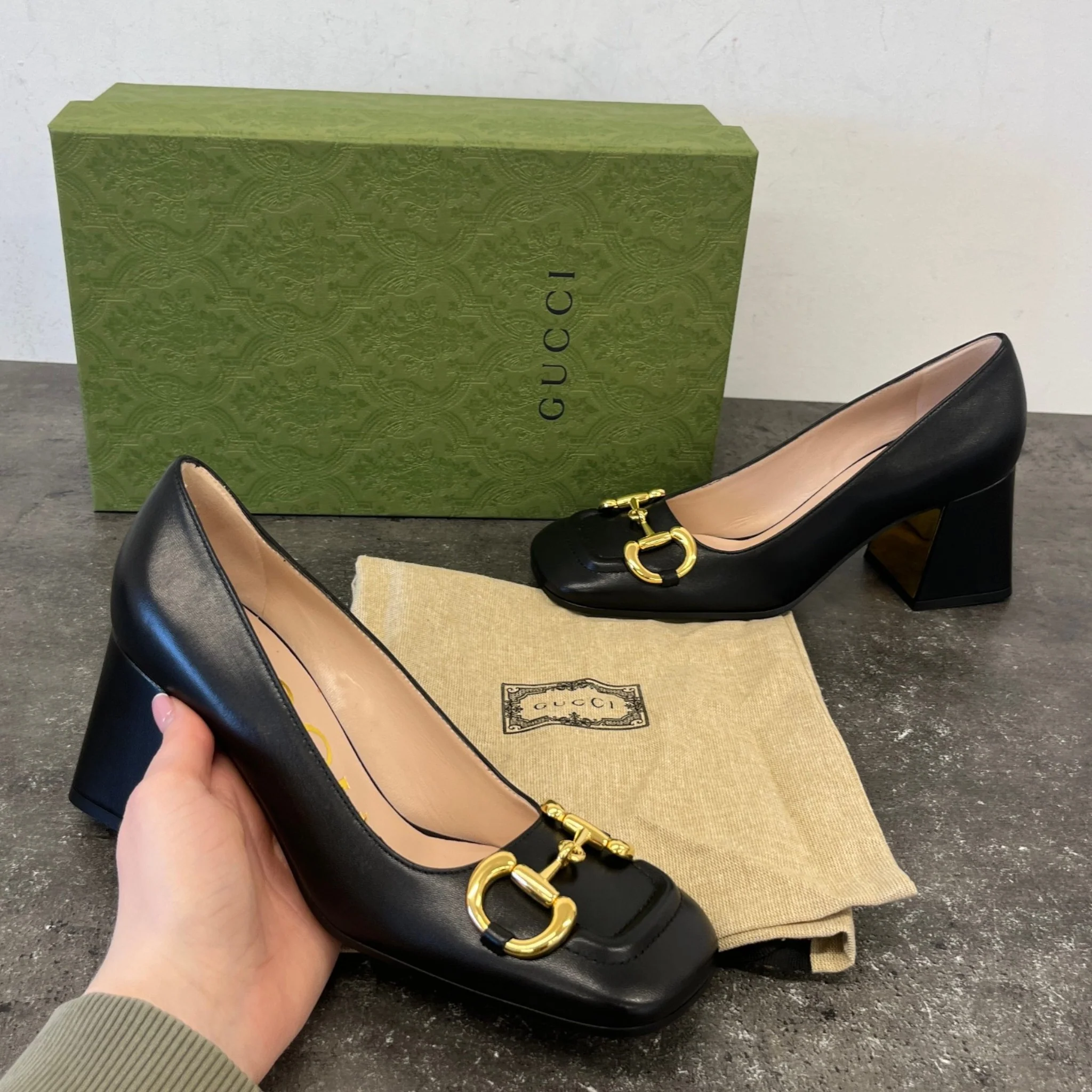 Women's Horsebit Pumps Heels Black Size EU 35.5 / UK 2.5 - Image 12