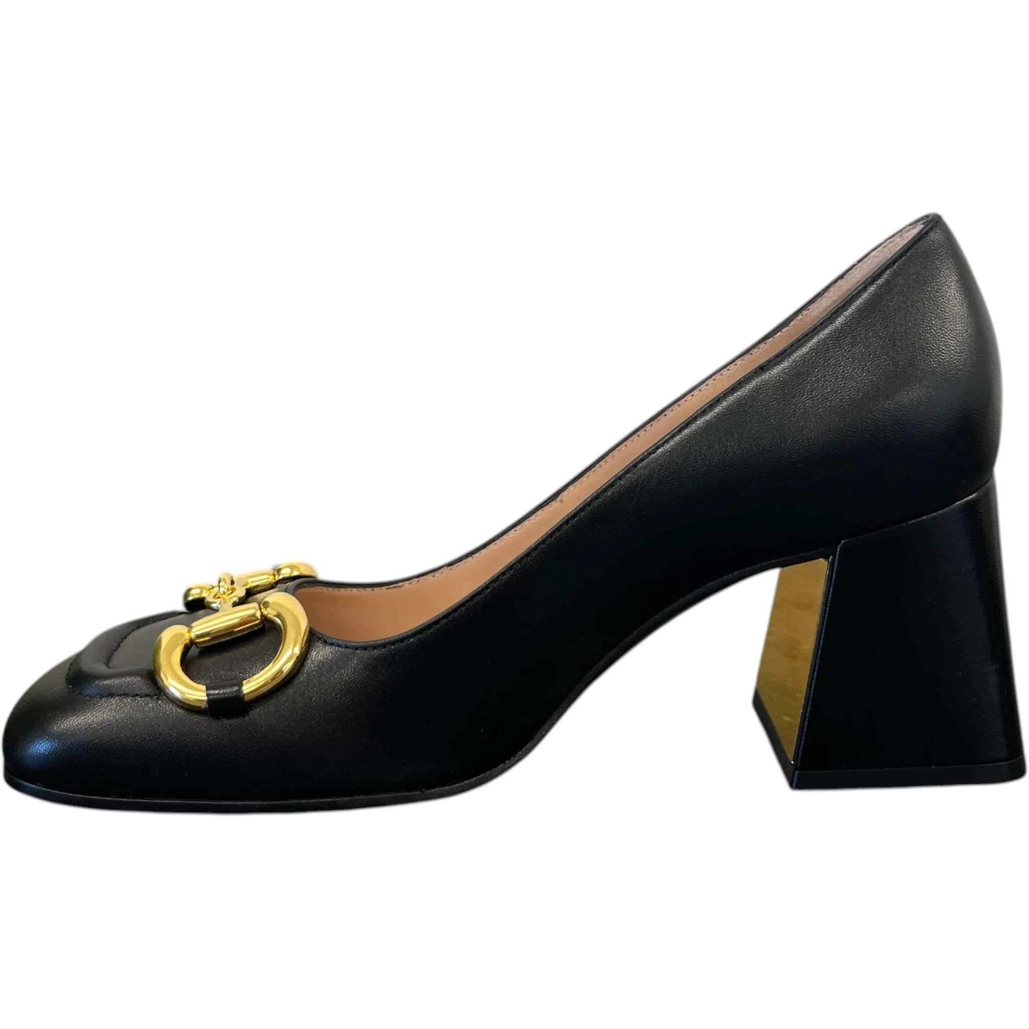 Women's Horsebit Pumps Heels Black Size EU 35.5 / UK 2.5 - Image 2