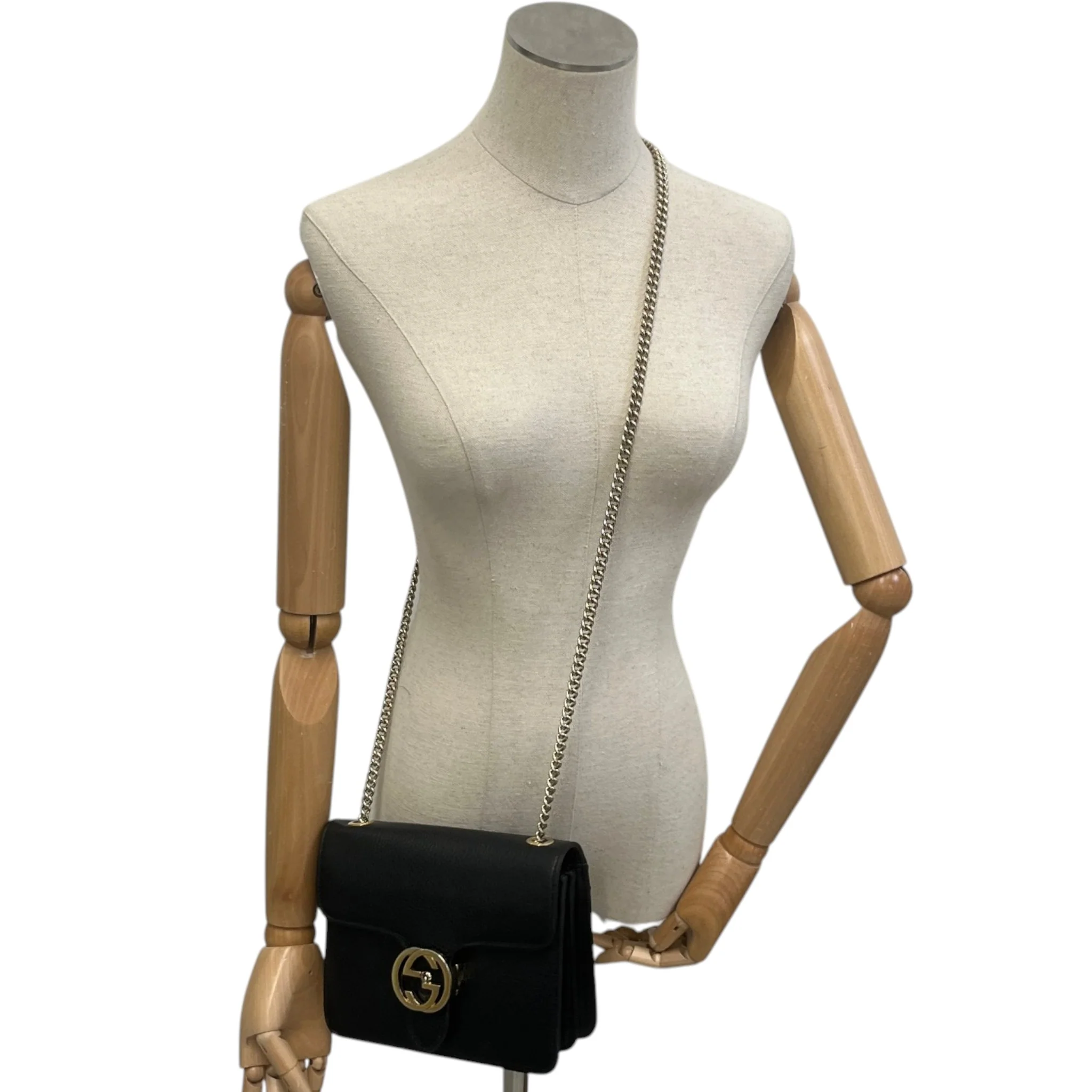 Women's Interlocking G Bag Black - Image 2