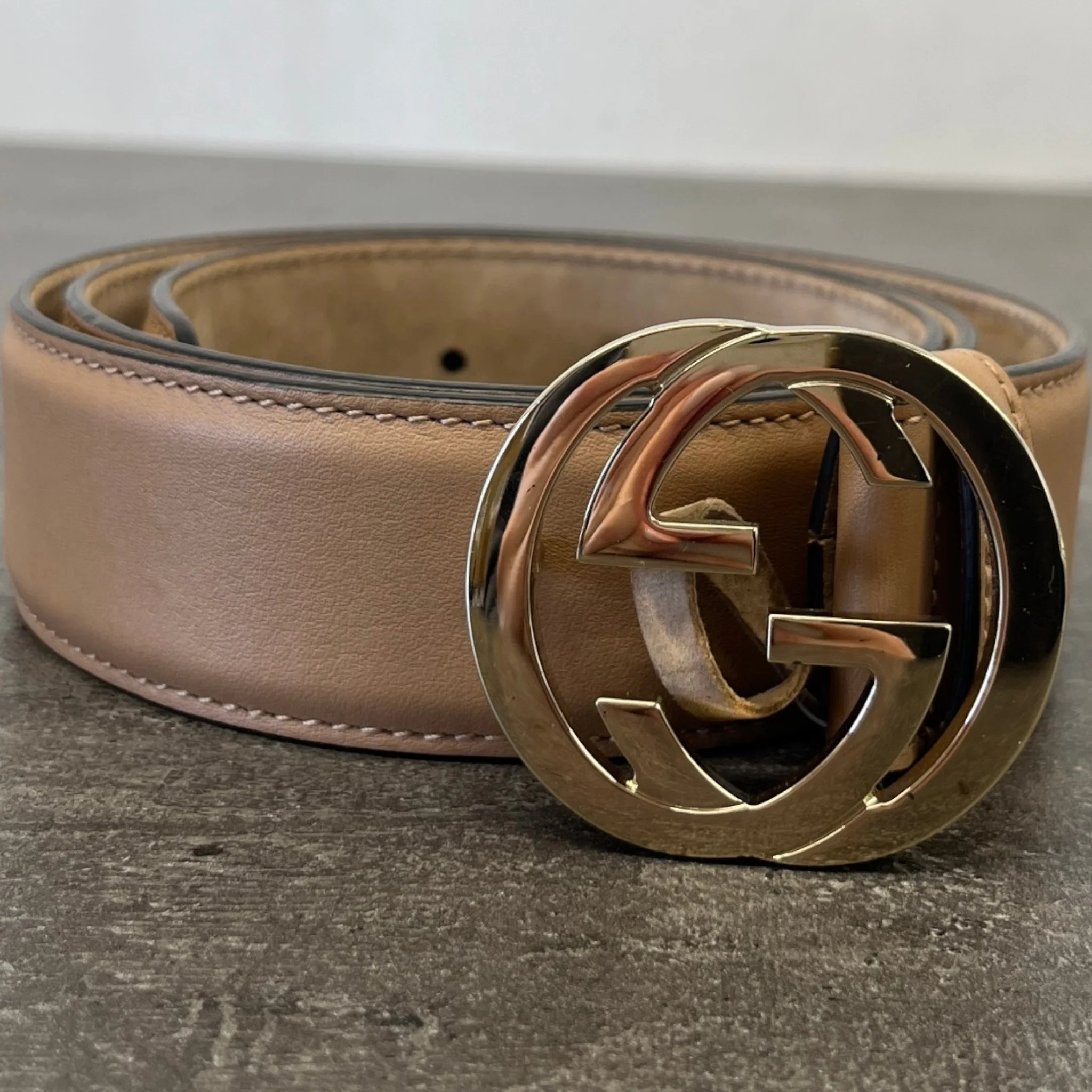 Women's Interlocking G Belt Beige Size 85CM / UK 10 - Image 8