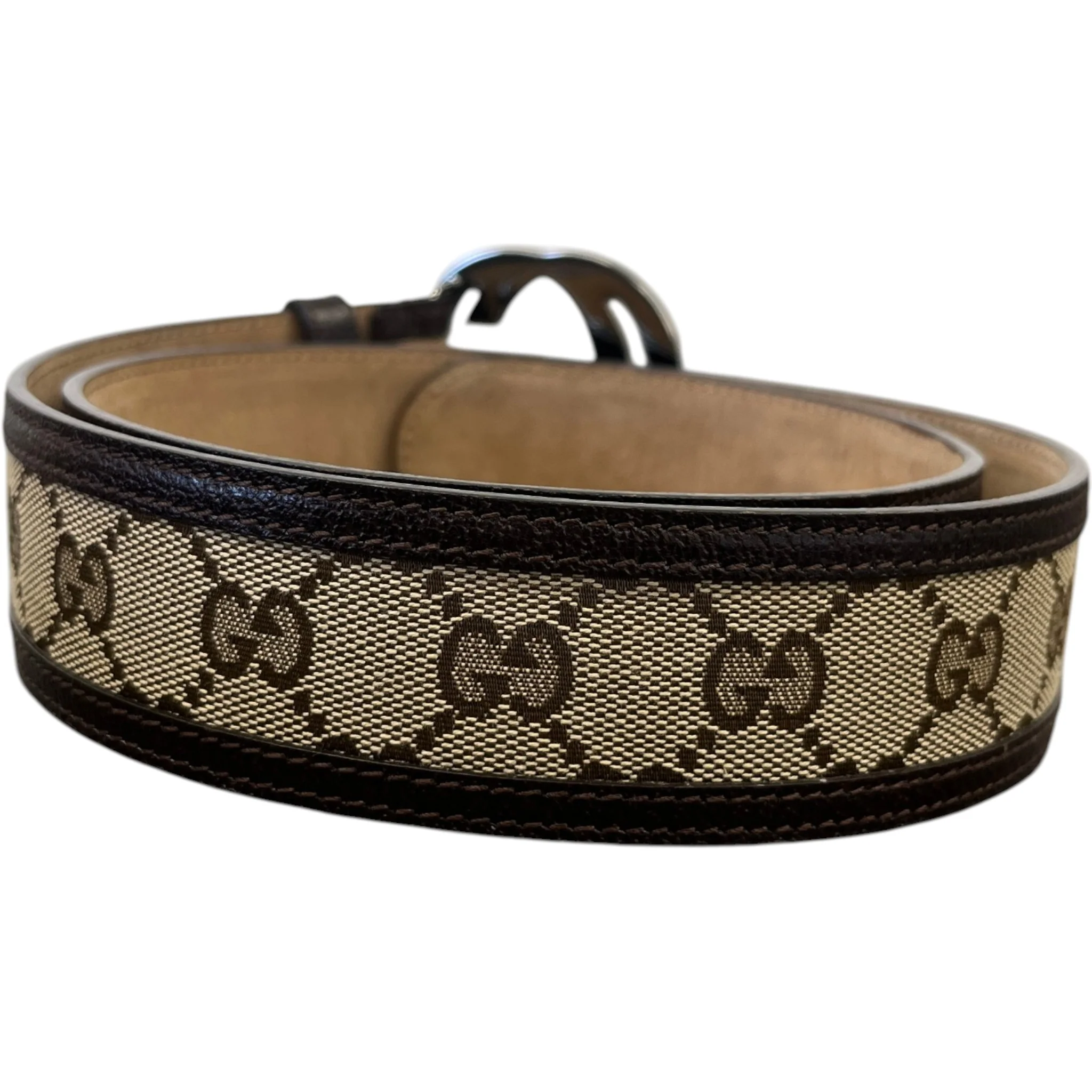 Women's Interlocking G Belt Brown Size 85CM / UK 10 - Image 2