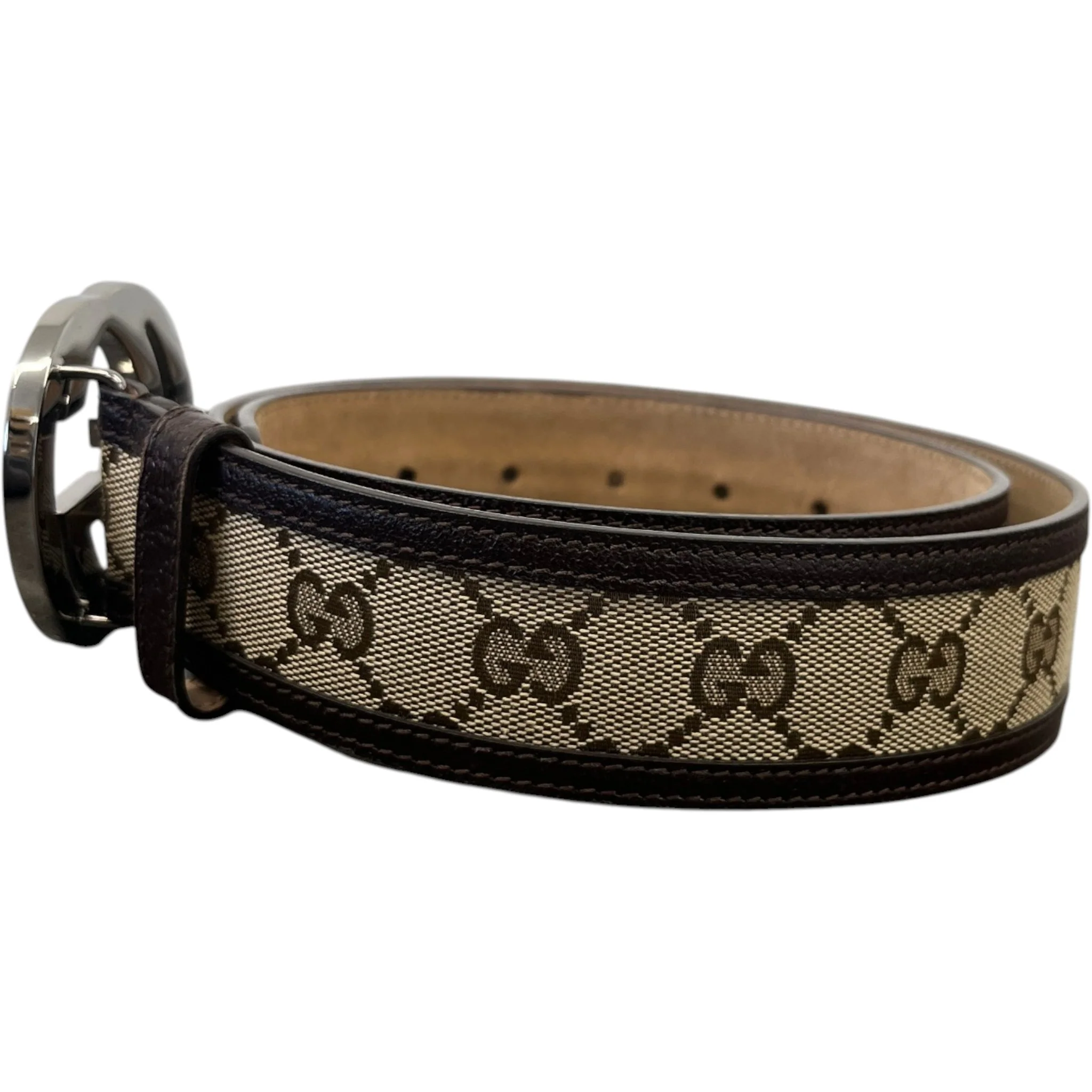 Women's Interlocking G Belt Brown Size 85CM / UK 10 - Image 4