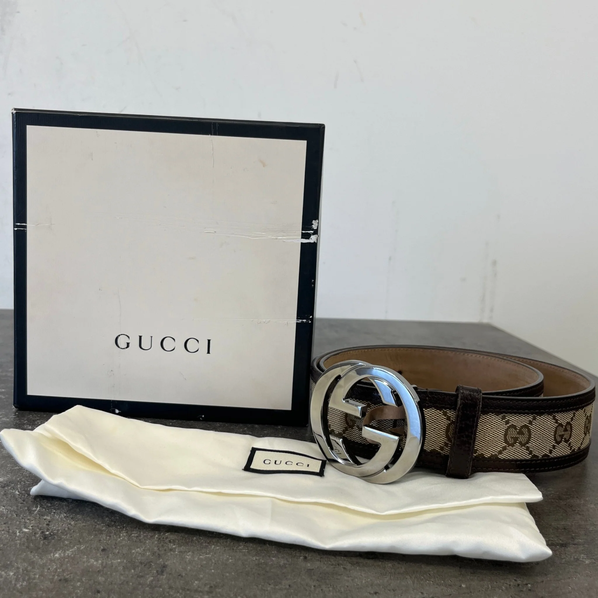 Women's Interlocking G Belt Brown Size 85CM / UK 10 - Image 8