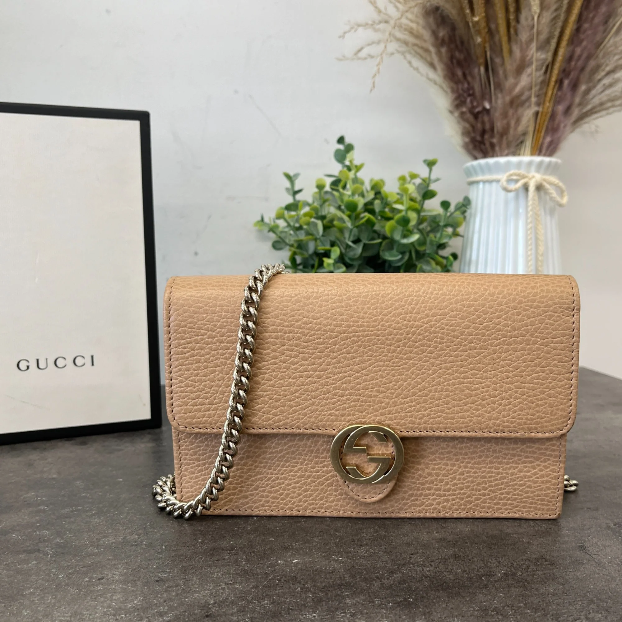 Women's Interlocking G Crossbody Bag Beige - Image 8