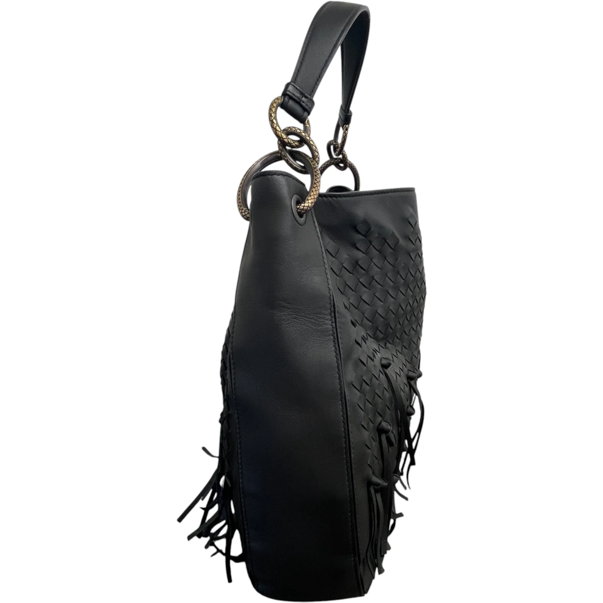 Women's Intrecciato Brio Loop Bag Black - Image 6