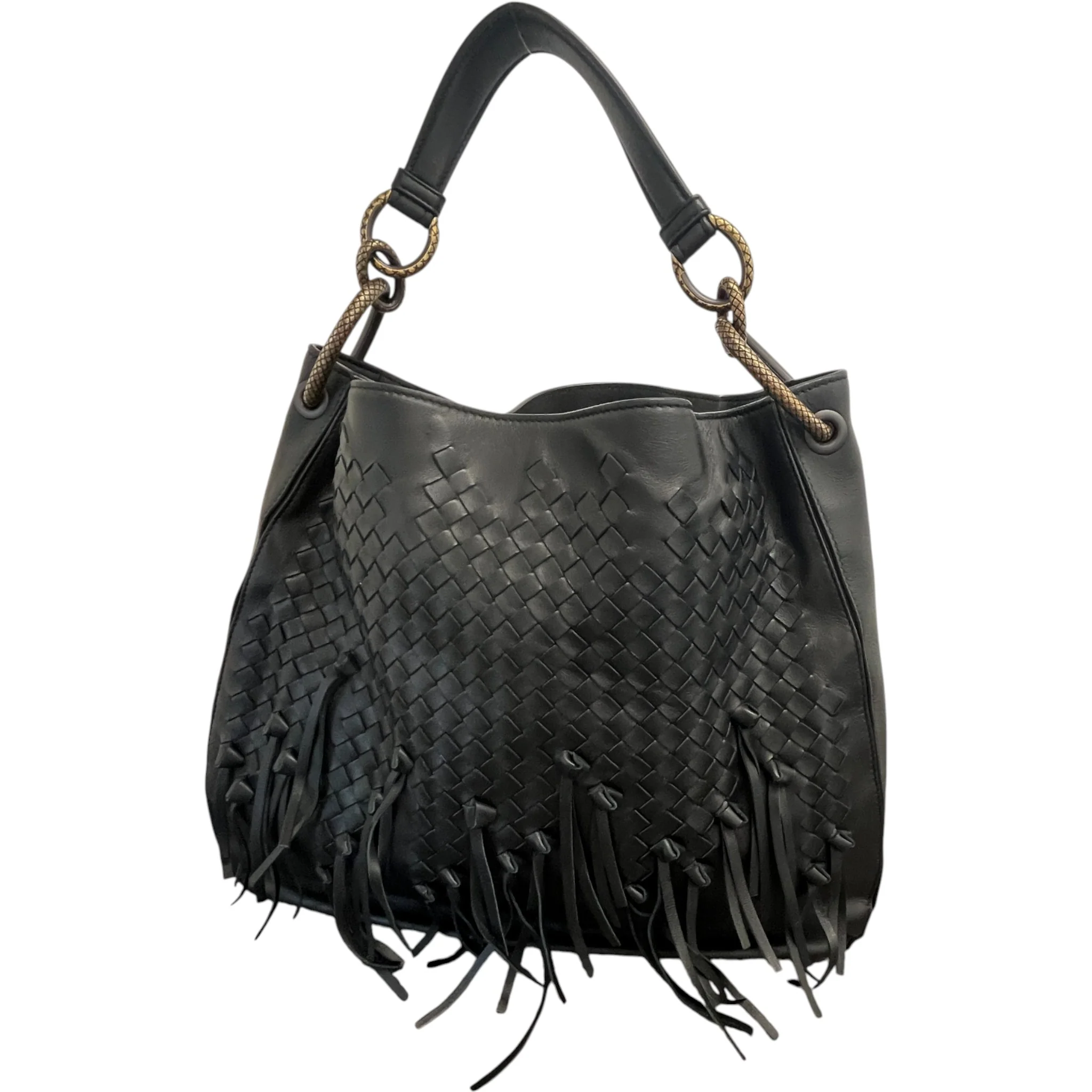 Women's Intrecciato Brio Loop Bag Black - Image 8